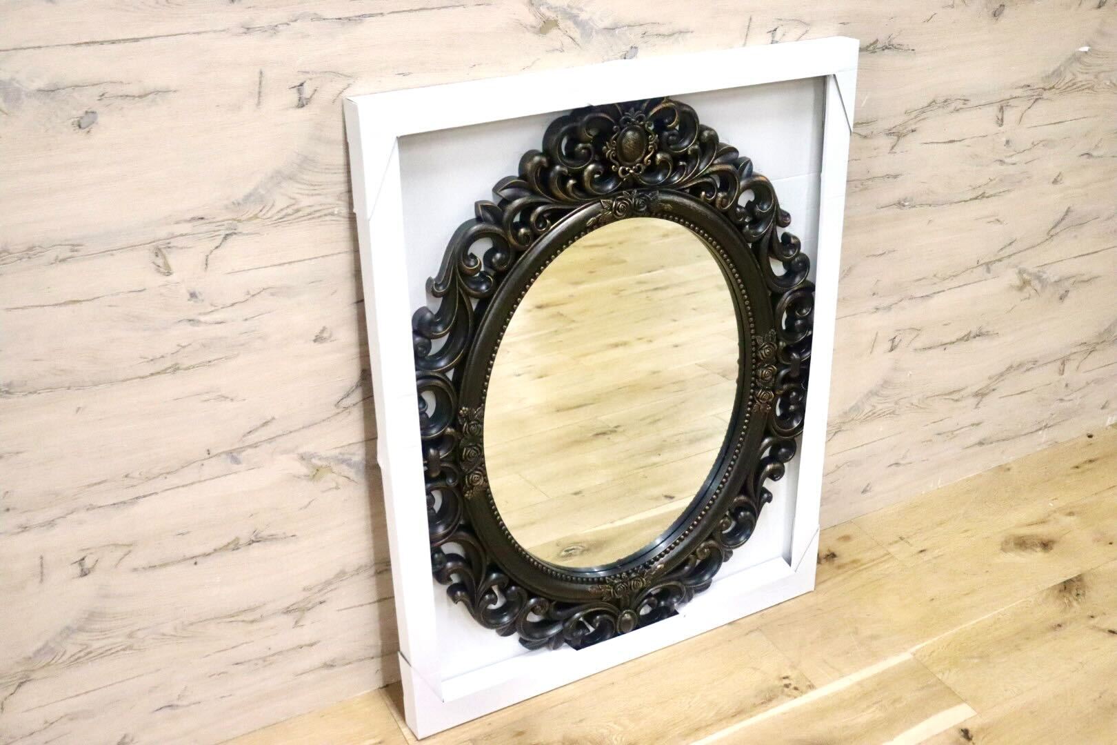 GMIK250E〇ウォールミラー 壁掛け鏡 壁掛けミラー 鏡 ミラー アンティーク調 ロココ調 未使用品
