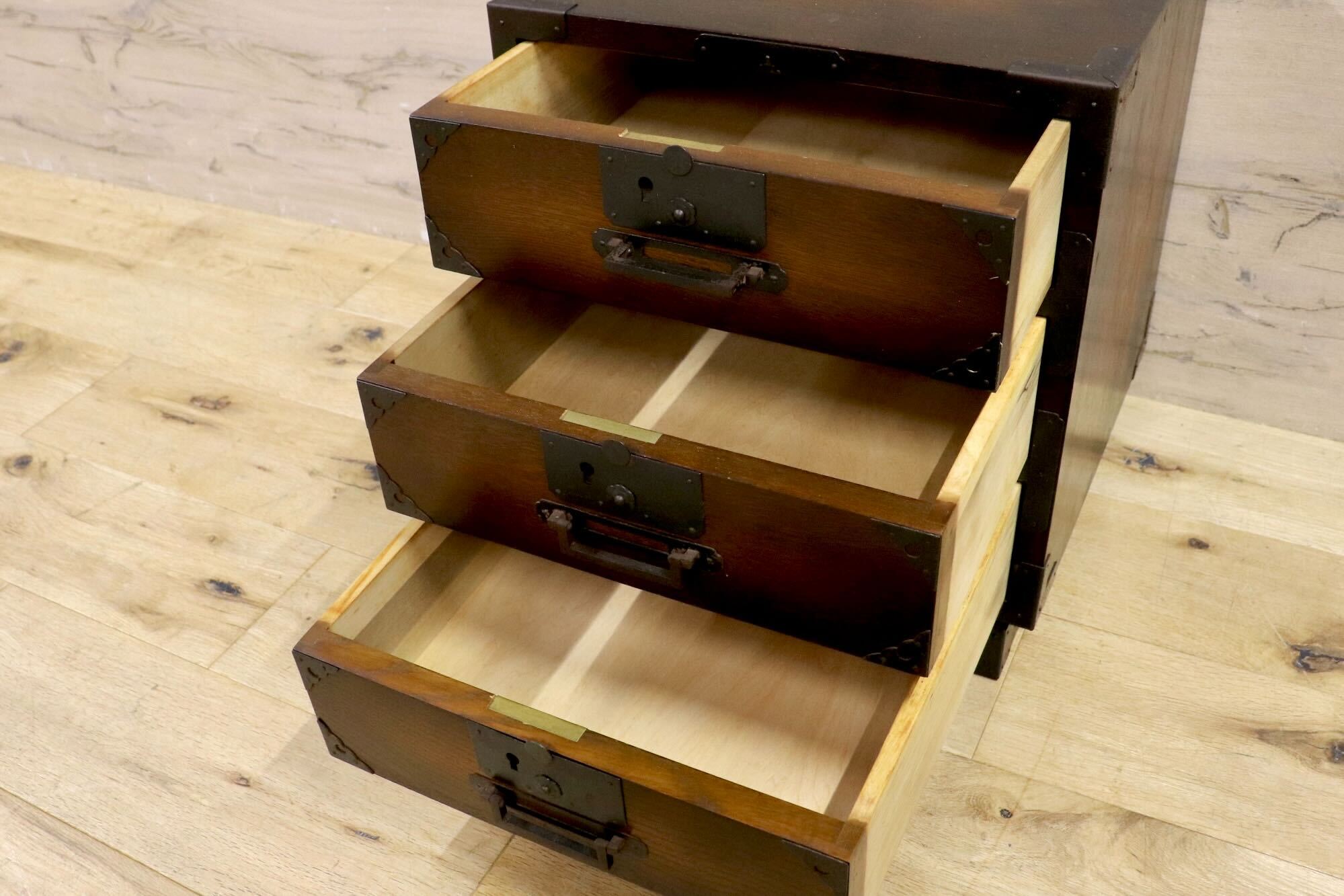 GMIH85B○飛騨産業 / HIDA キツツキ 小箪笥 小引き出し 収納箱 和製アンティーク 昭和レトロ 和室 和モダン