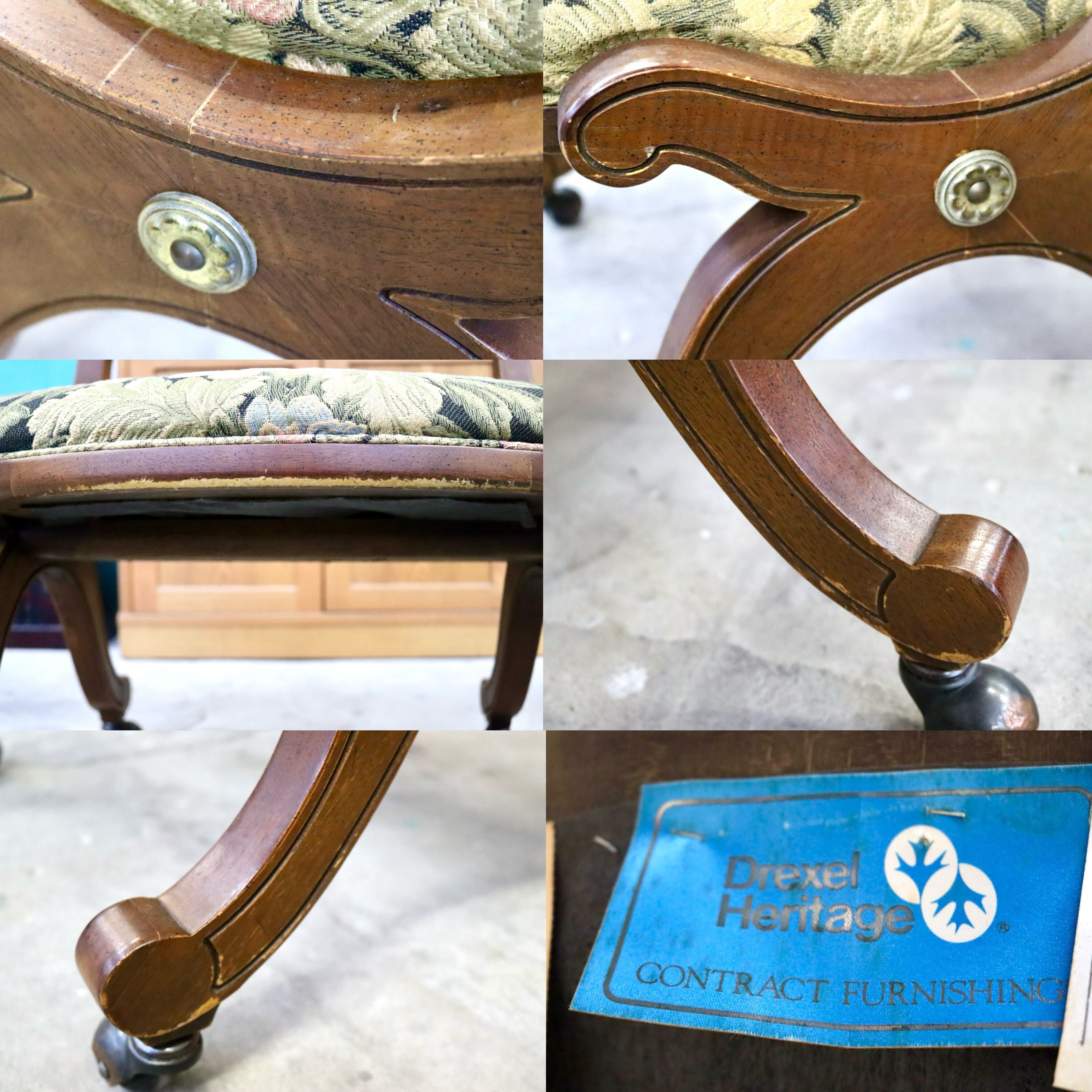 GMIK674C○DREXEL HERITAGE / ドレクセルヘリテイジ エスペラント ダイニングチェア 椅子 キャスター ヴィンテージ クラシック 定価約21万