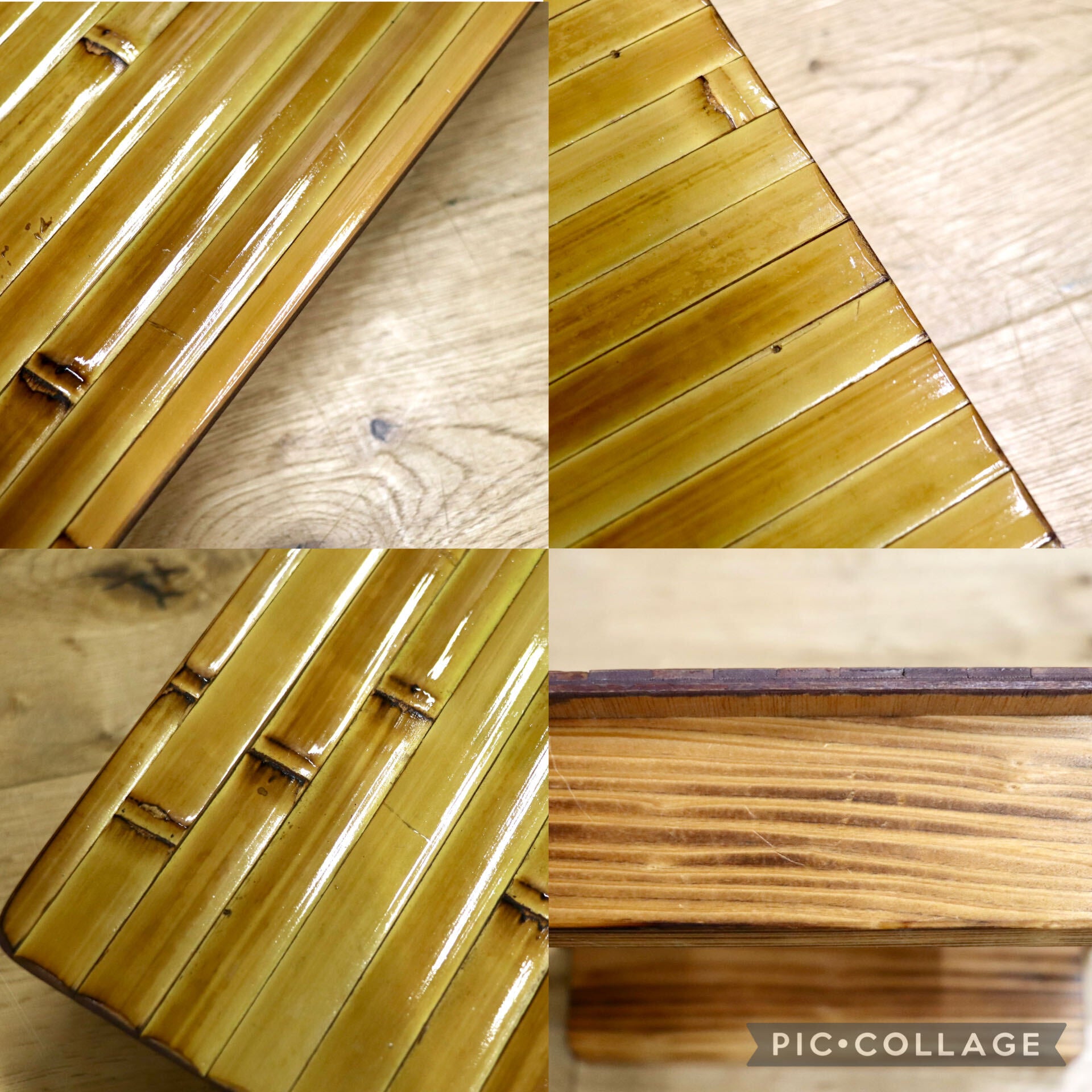 GMIK205B○梅里竹芸 Umezato Bamboo Craft 竹家具 足置き台 踏み台 フットレスト 工芸品 バンブー 宮崎 高級