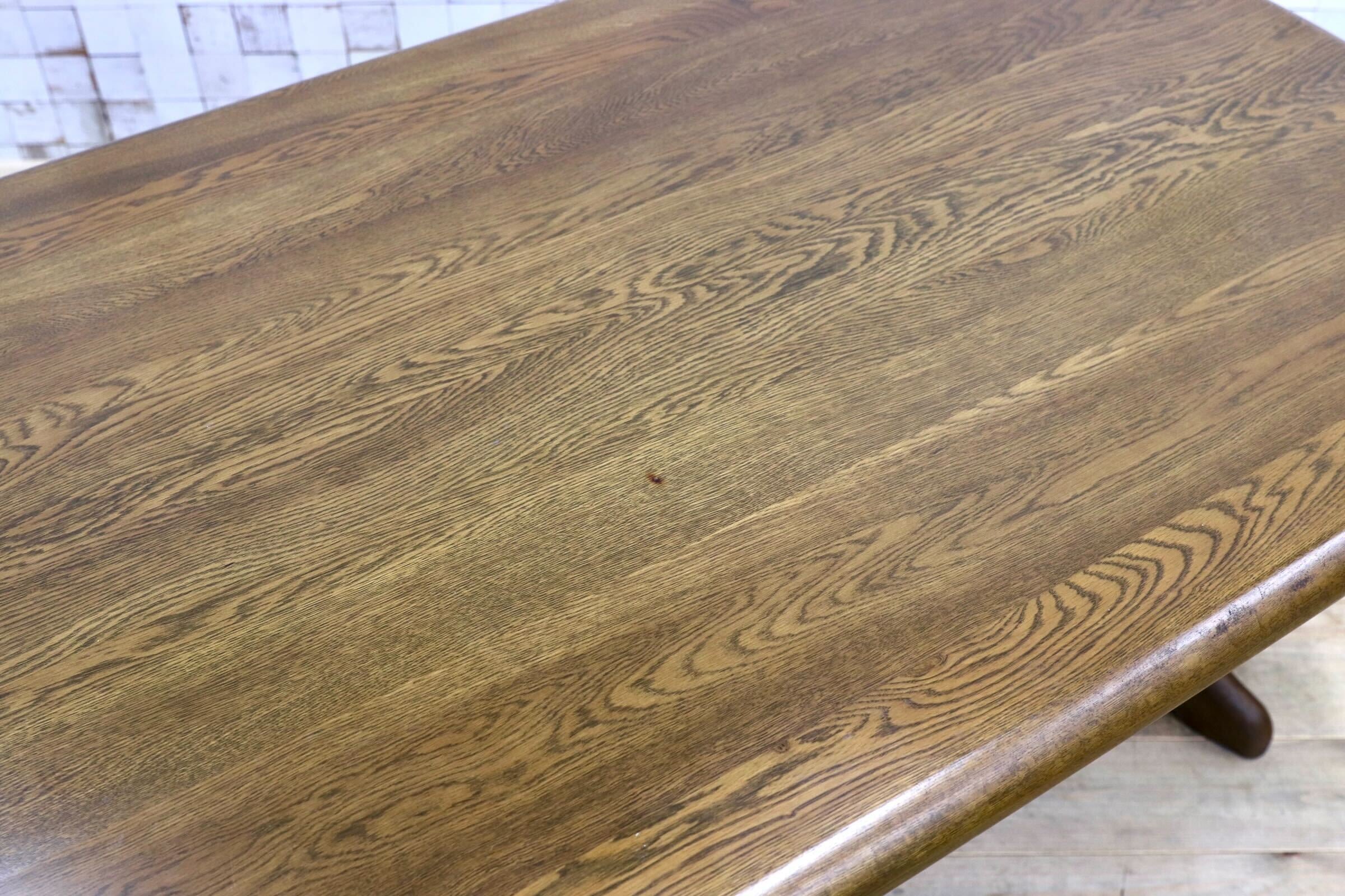 GMJK114○HAMAMOTO / 浜本工芸 楢材 ダイニングテーブル 食卓テーブル 国産家具 和モダン 昭和レトロ ヴィンテージ