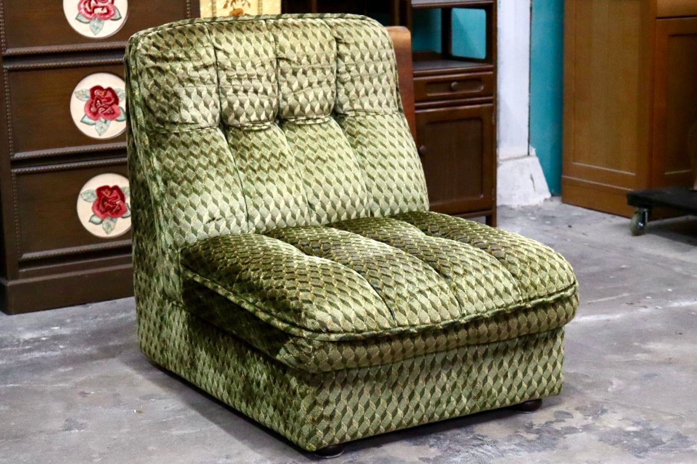 GMJK210D○karimoku / カリモク 1人掛けソファ シングルソファ 椅子 ラウンジチェア ファブリック オールドカリモク ヴィンテージ 国産家具