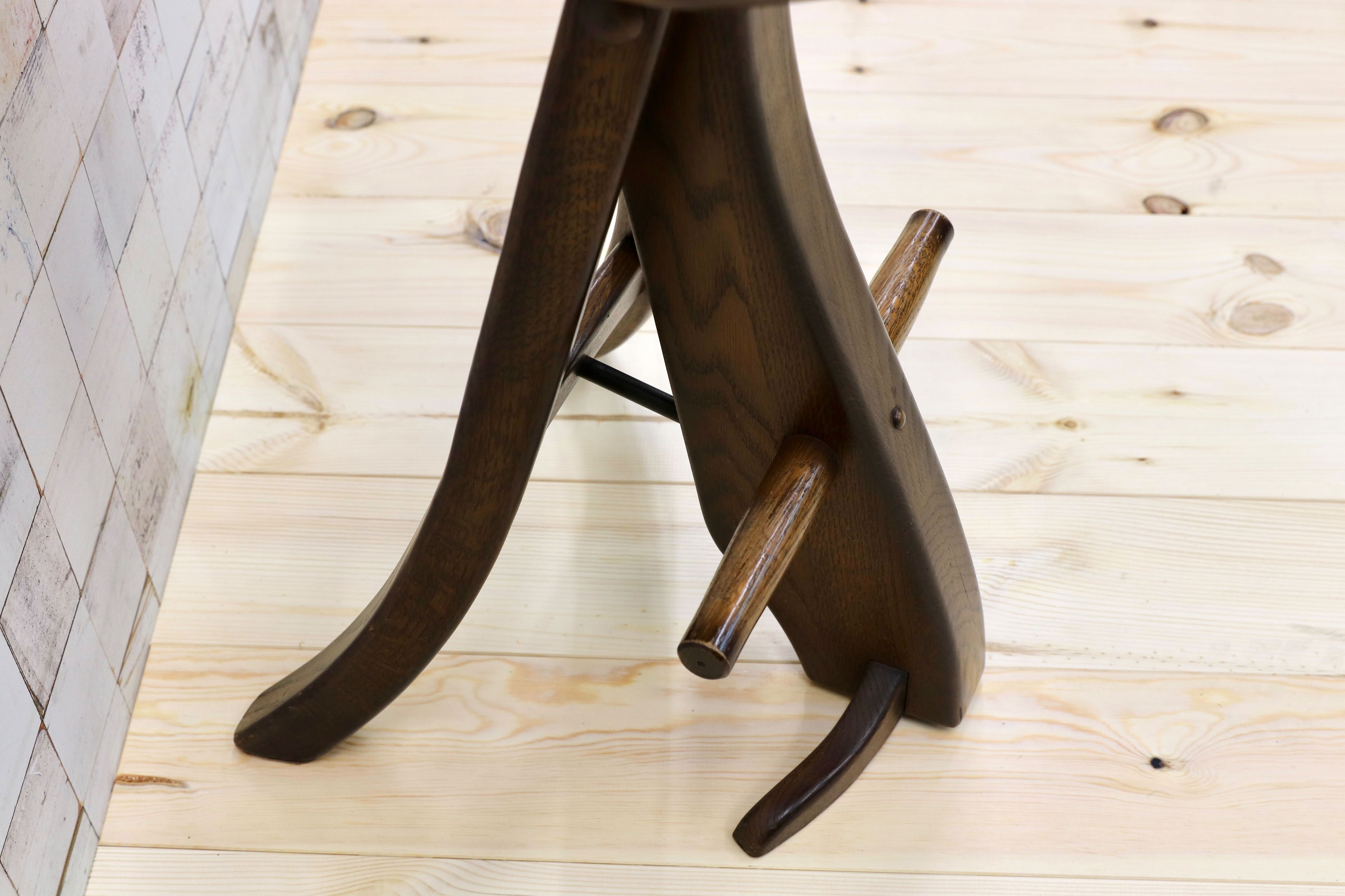 GMGT115○ダッチカントリー 英国 アンティーク スツール サイドチェア 椅子 オーク無垢材