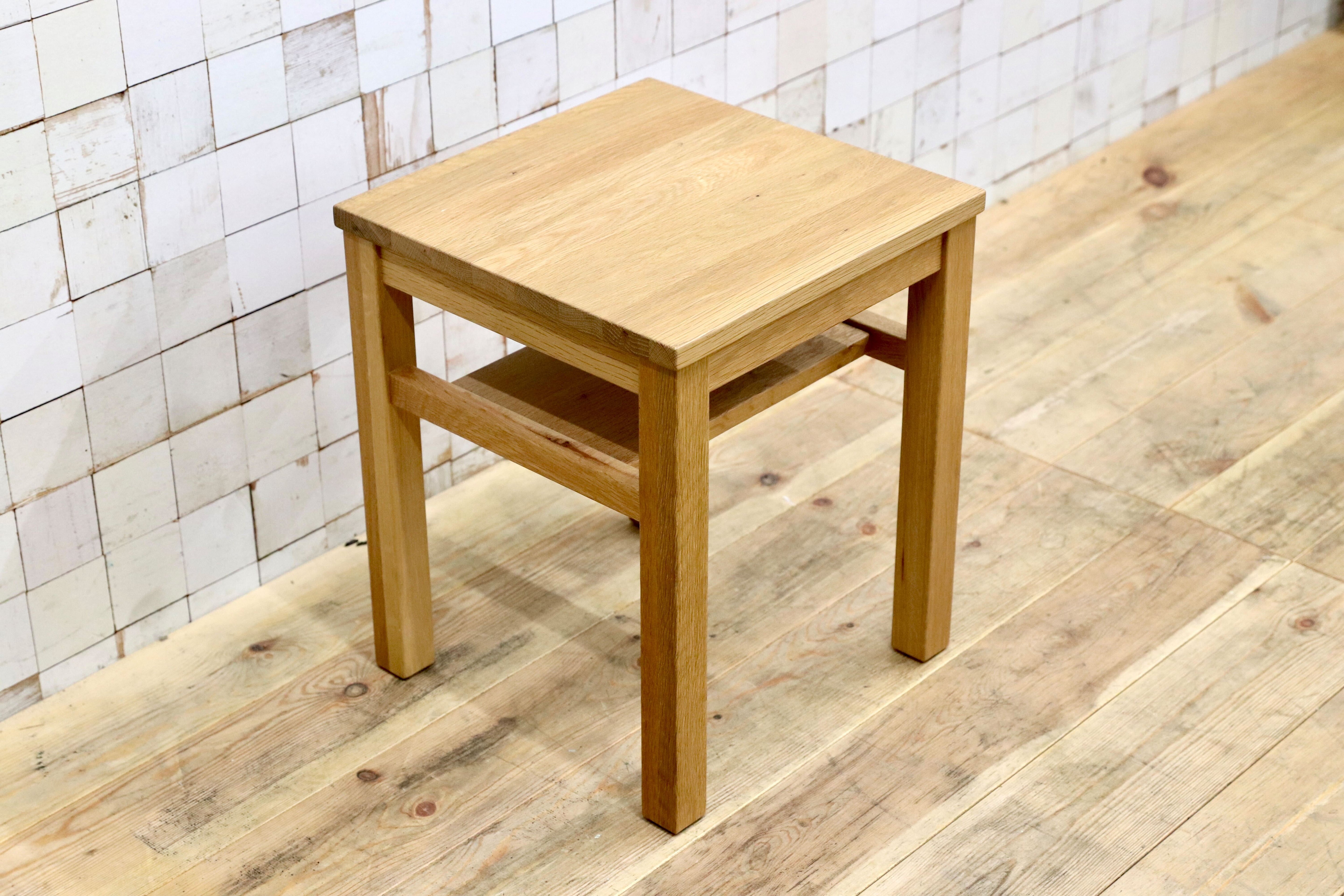 GMIS457○無印良品 / MUJI オーク無垢材 板座 サイドテーブル スツール 花台 飾り台 シンプル ナチュラル 廃盤