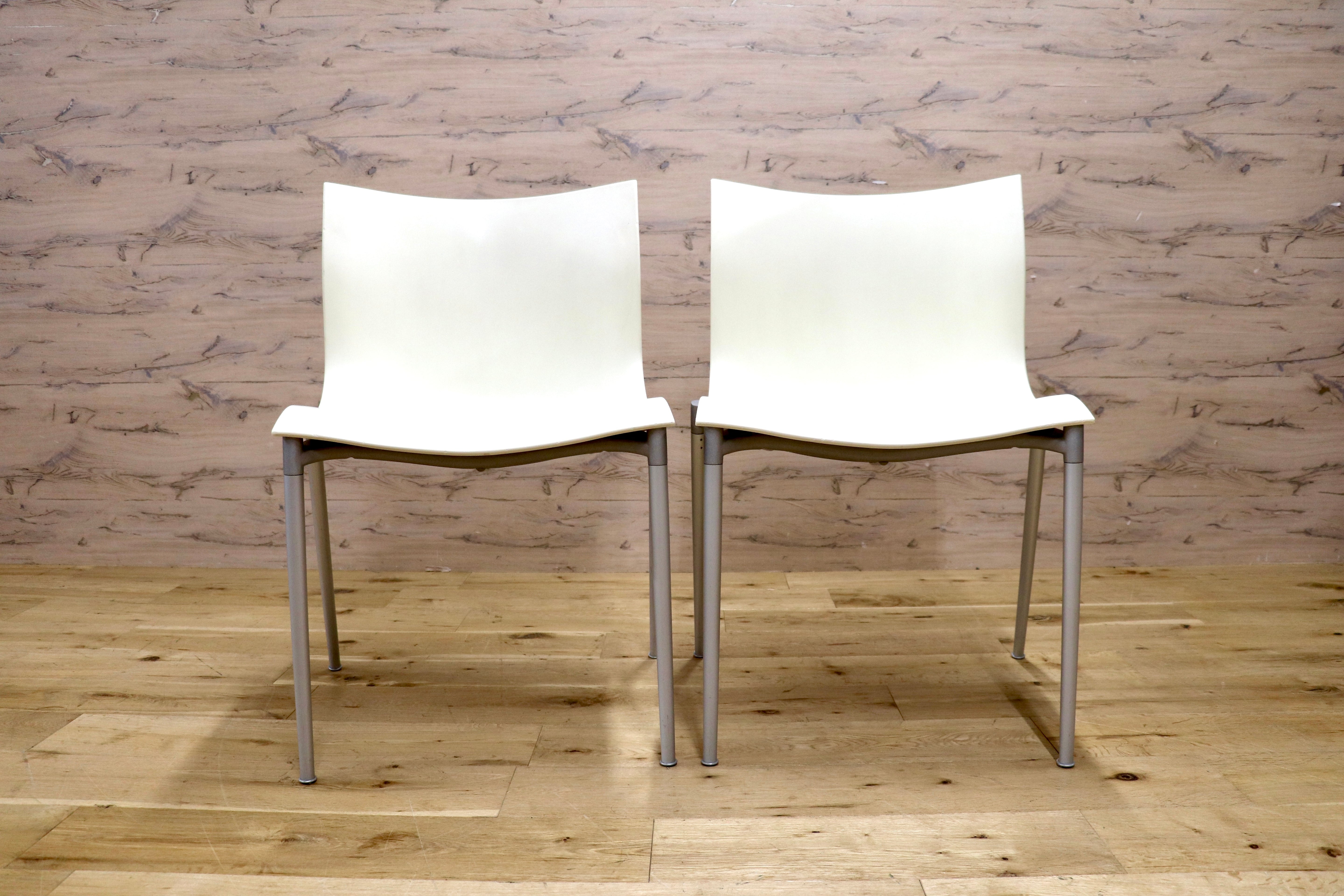 GMJK321A◯Driade / ドリアデ Cameleon Chair カメレオンチェア ダイニングチェア 椅子 スタッキング モダン ホワイト 2脚セット
