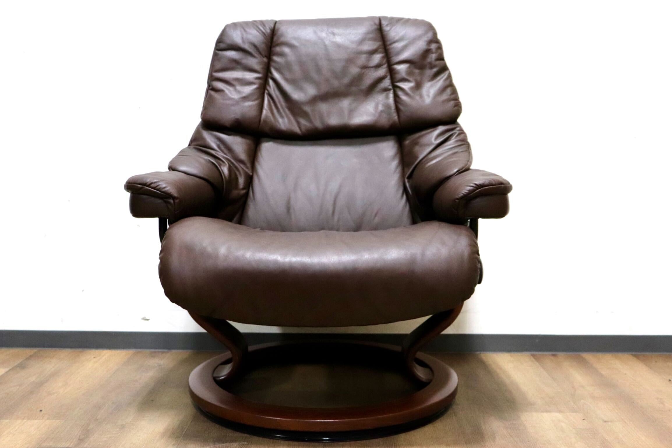 GMHN161○EKORNES / エコーネス RENO ストレスレス レノ パーソナルチェア リクライニングチェア 本革 ブラウン 北欧 ノルウェー Lサイズ