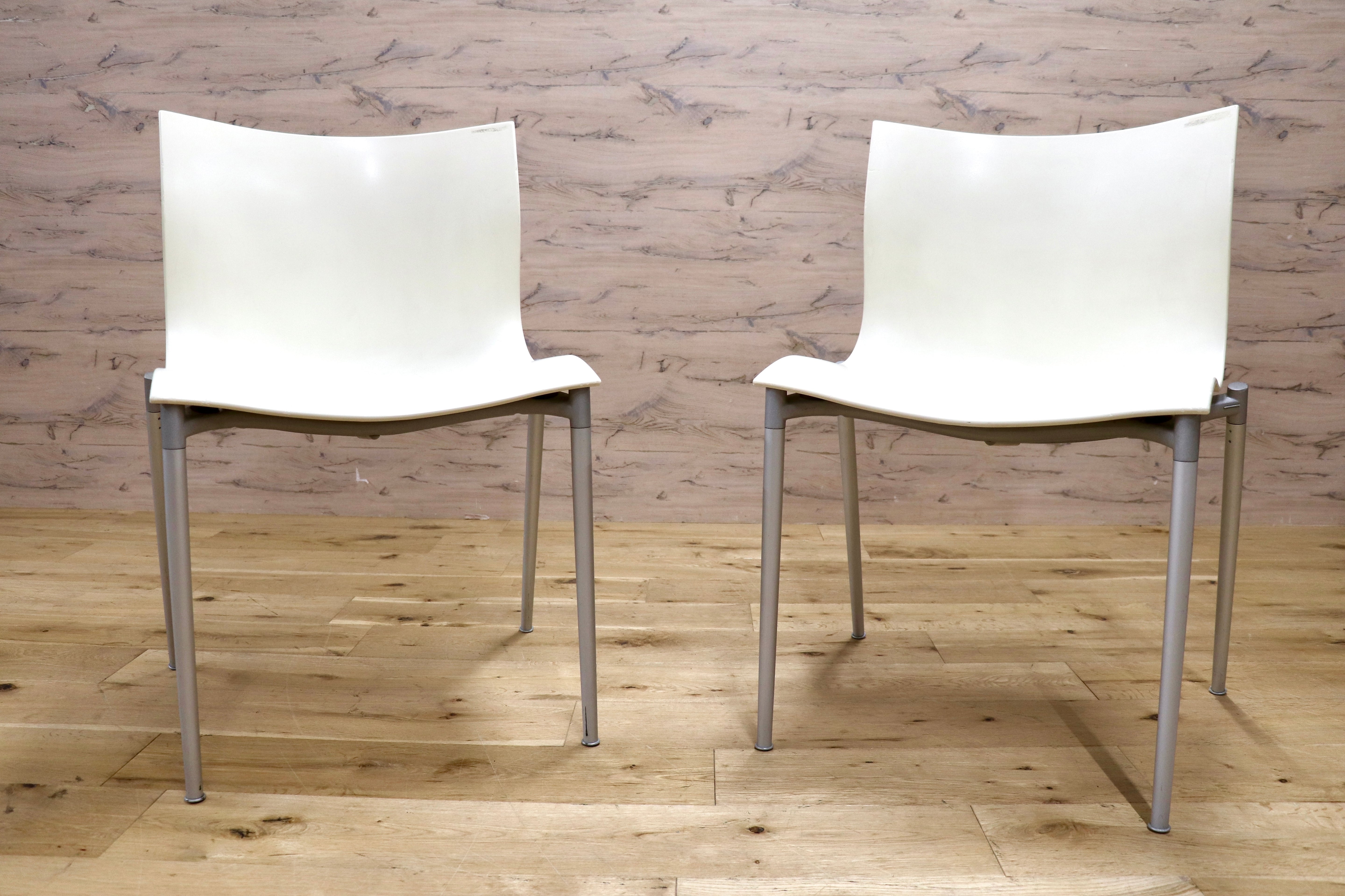 GMJK321B◯Driade / ドリアデ Cameleon Chair カメレオンチェア ダイニングチェア 椅子 スタッキング モダン ホワイト 2脚セット
