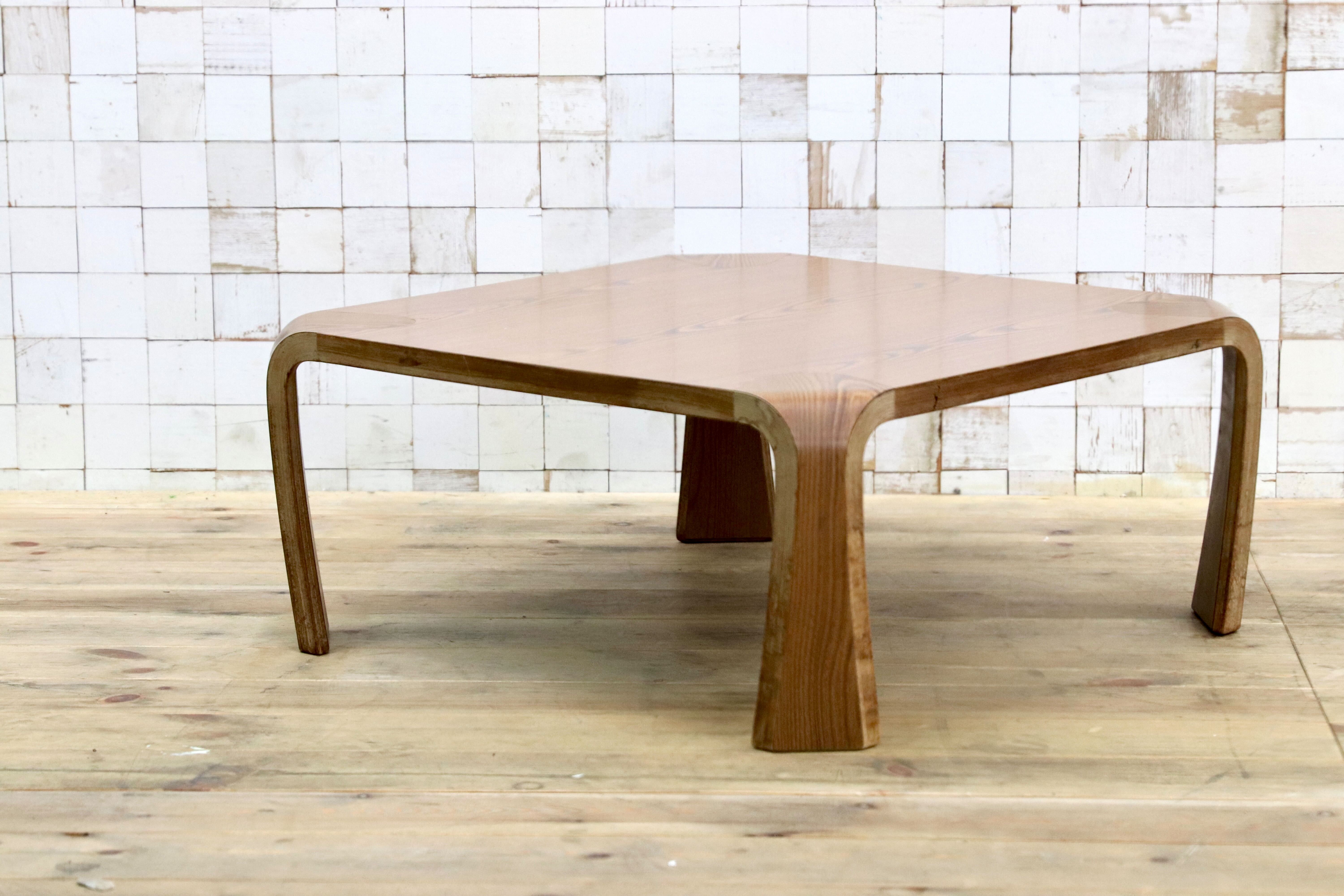 GMIK814○天童木工 / Tendo 乾三郎 プライウッド 座卓 ローテーブル