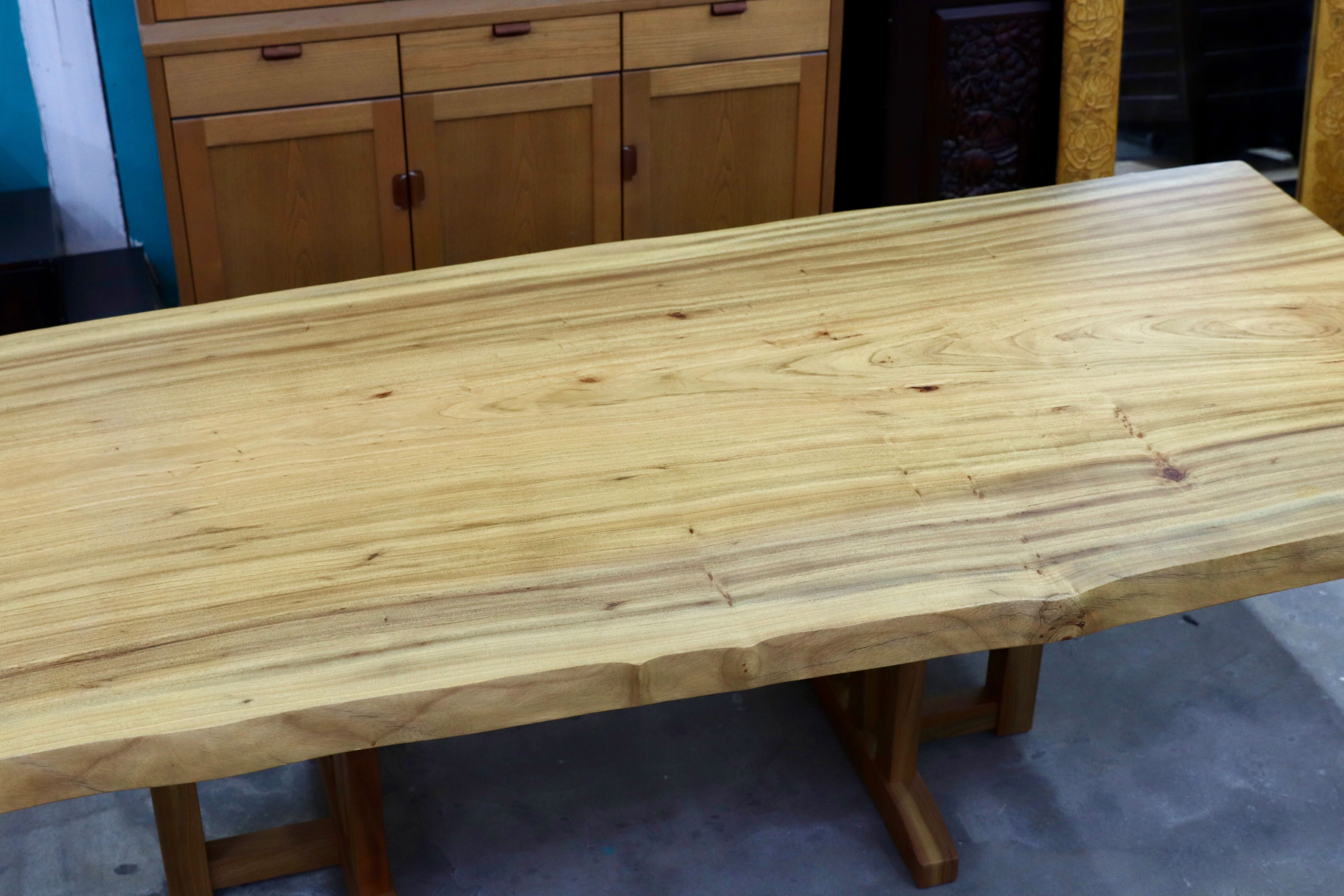 GMIH337○楠 一枚板 ナチュラル モダン ダイニングテーブル 食卓テーブル 定価約65万 モデルルーム展示品