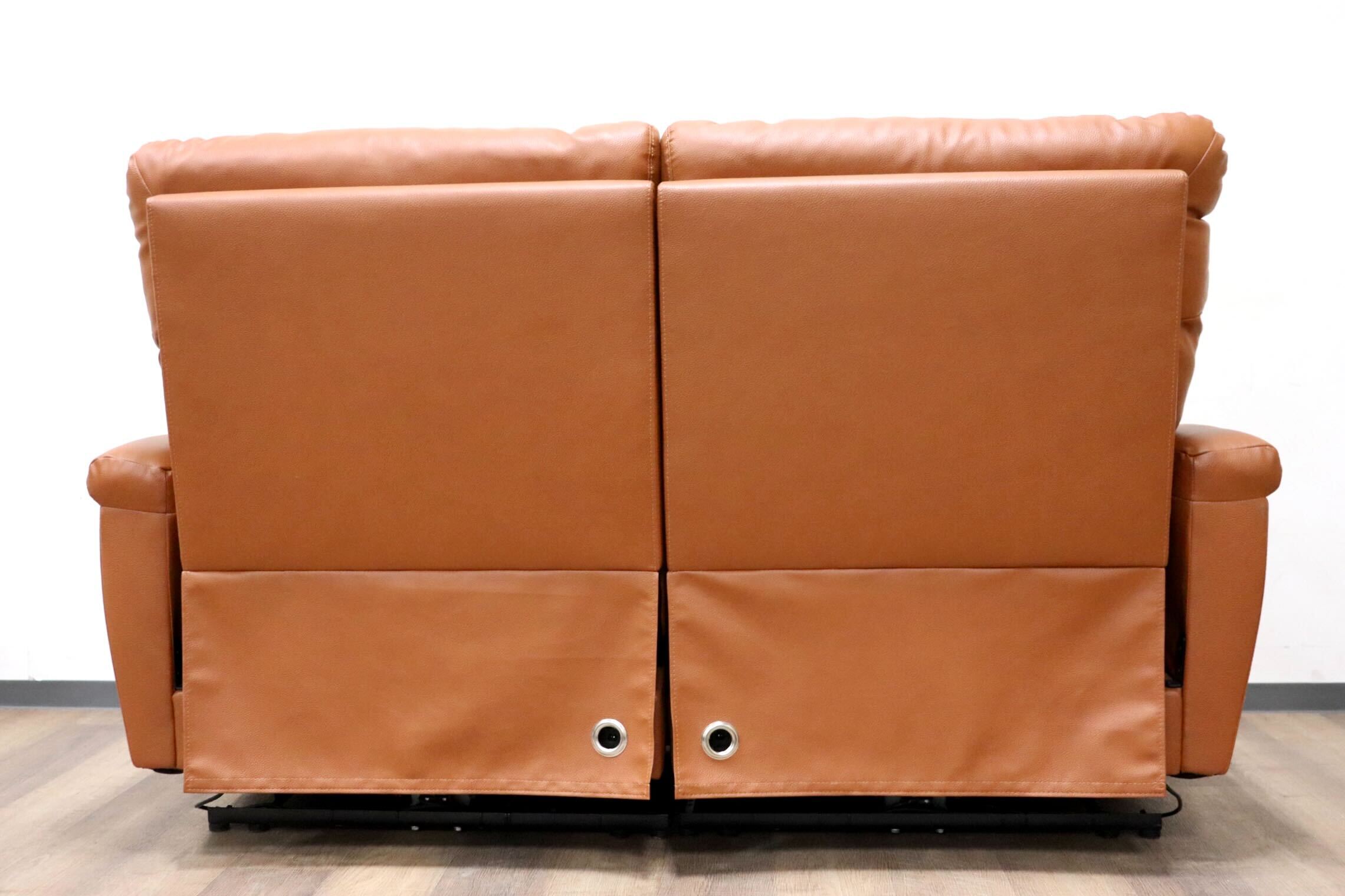 GMGH416○ヤマダオリジナル 両側電動リクライニングソファ 2人掛けソファ ラブソファ 本革 ライトブラウン タブレットアーム 定価15万 美品