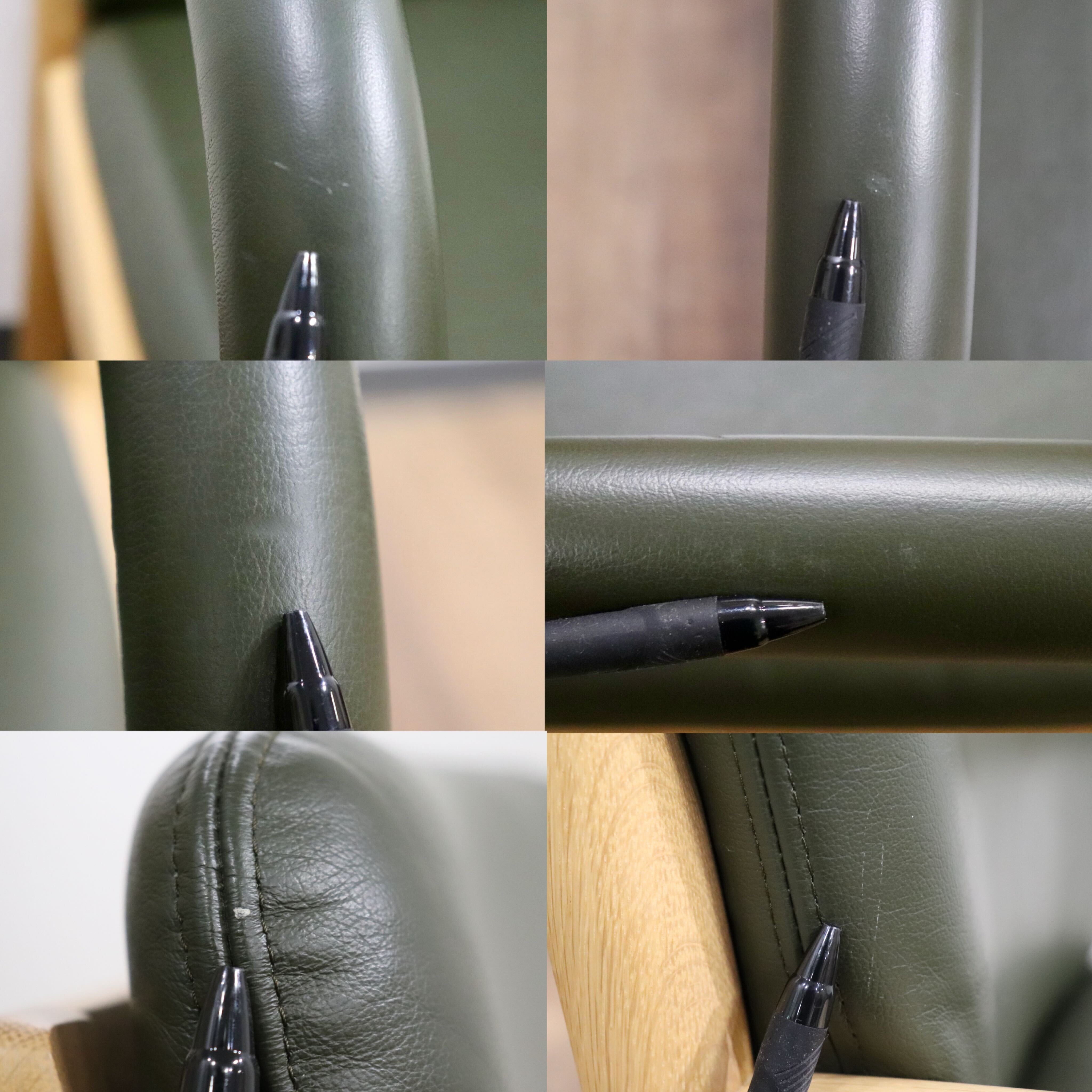 GMIH25D○匠工芸 / TAKUM Jazz アームチェア ダイニングチェア 椅子 チェア 国産家具 本革 グリーン オーク無垢材 検）カンディハウス