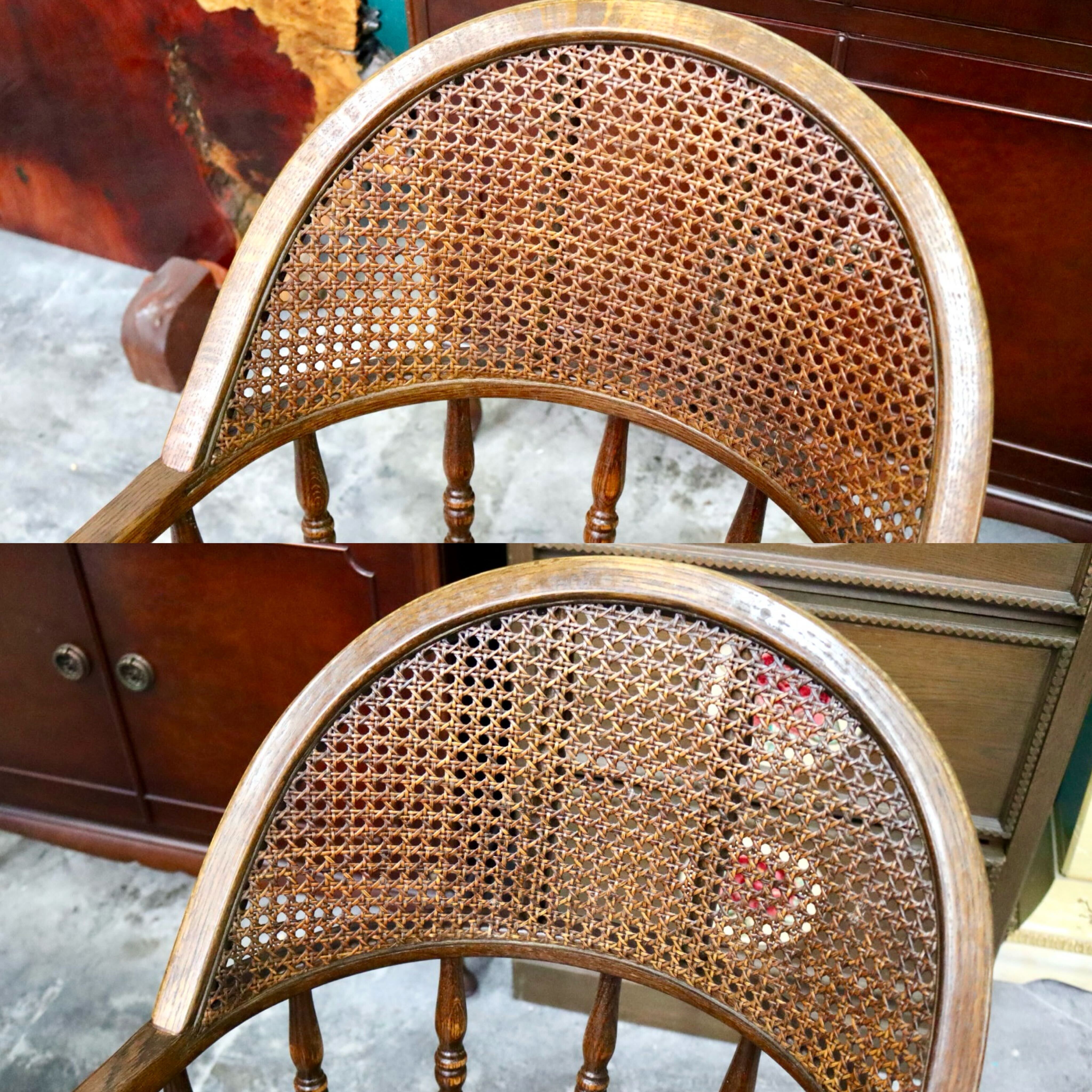 GMIH321A○Shin Lee / シンリー ダイニングチェア アームチェア 椅子 2脚セット 籐 ラタン 木製 オーク材 ウィンザーチェア クラシック