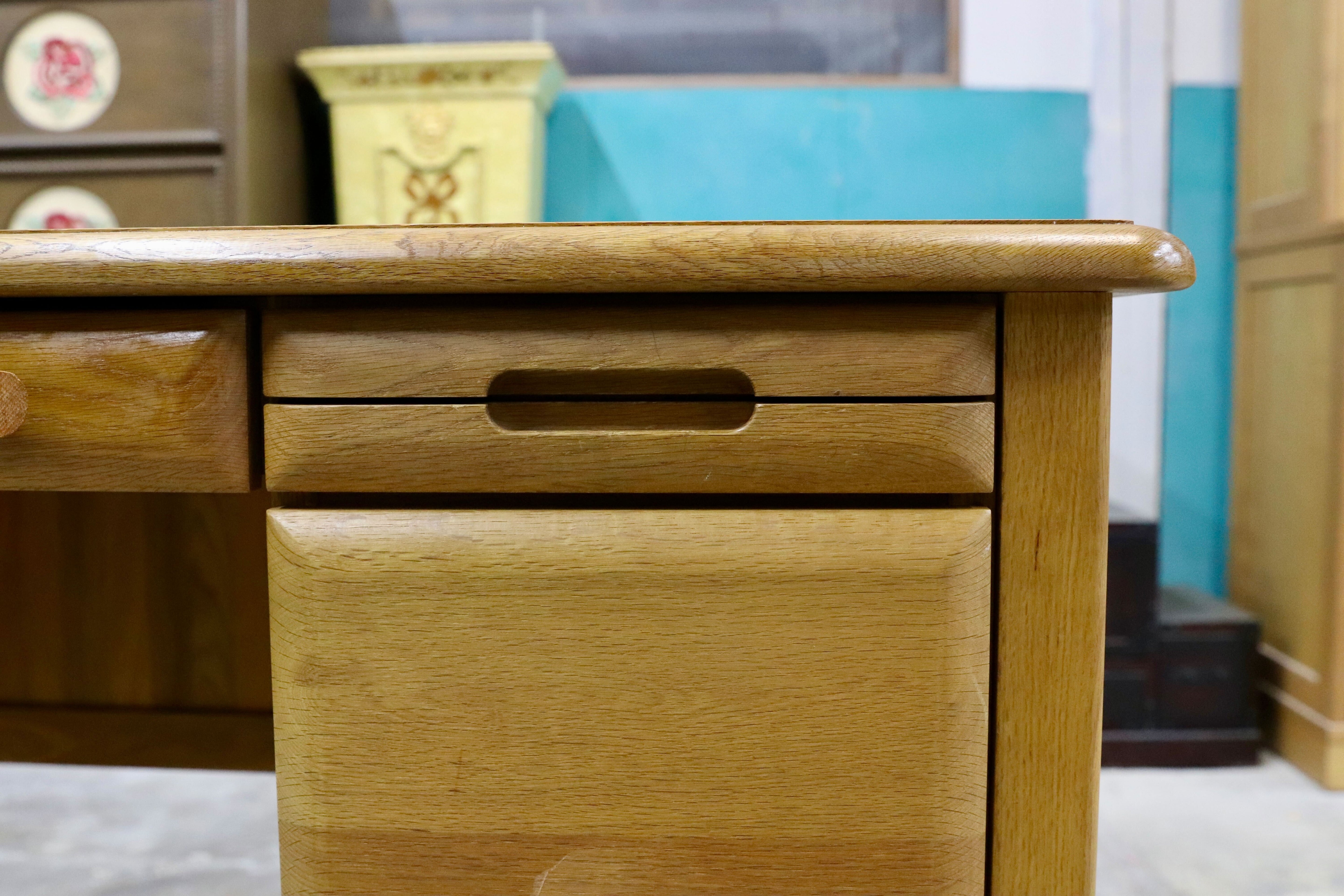 GMIH348○オーク無垢材 片袖机 デスク 学習机 パソコンデスク 工房家具 ナチュラル カントリー