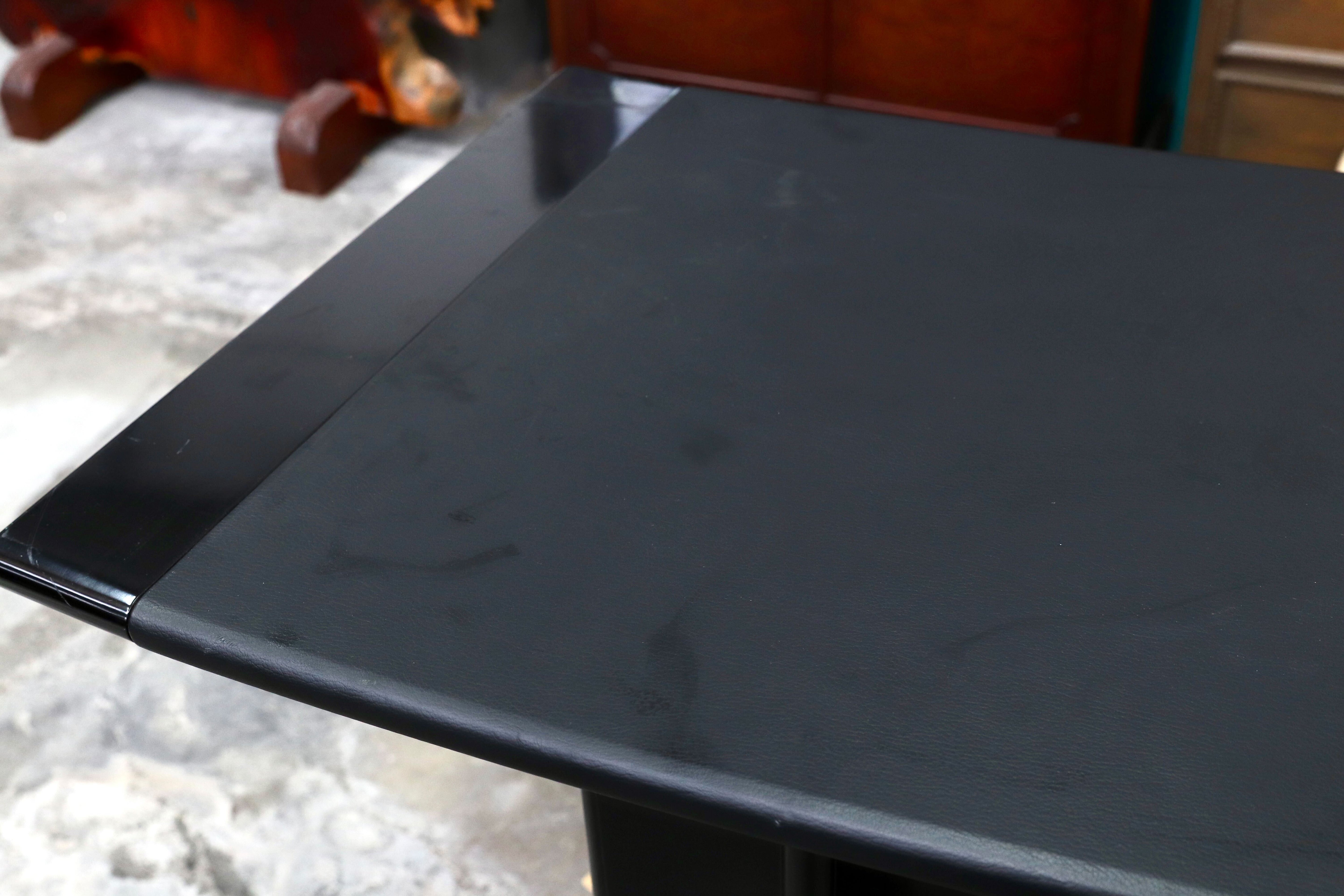 GMIS434E○モリシゲ / MORISHIGE マリーナ75 カウンターテーブル レザートップ ブラック モダン IDC大塚家具 廃盤 稀少 定価約53万