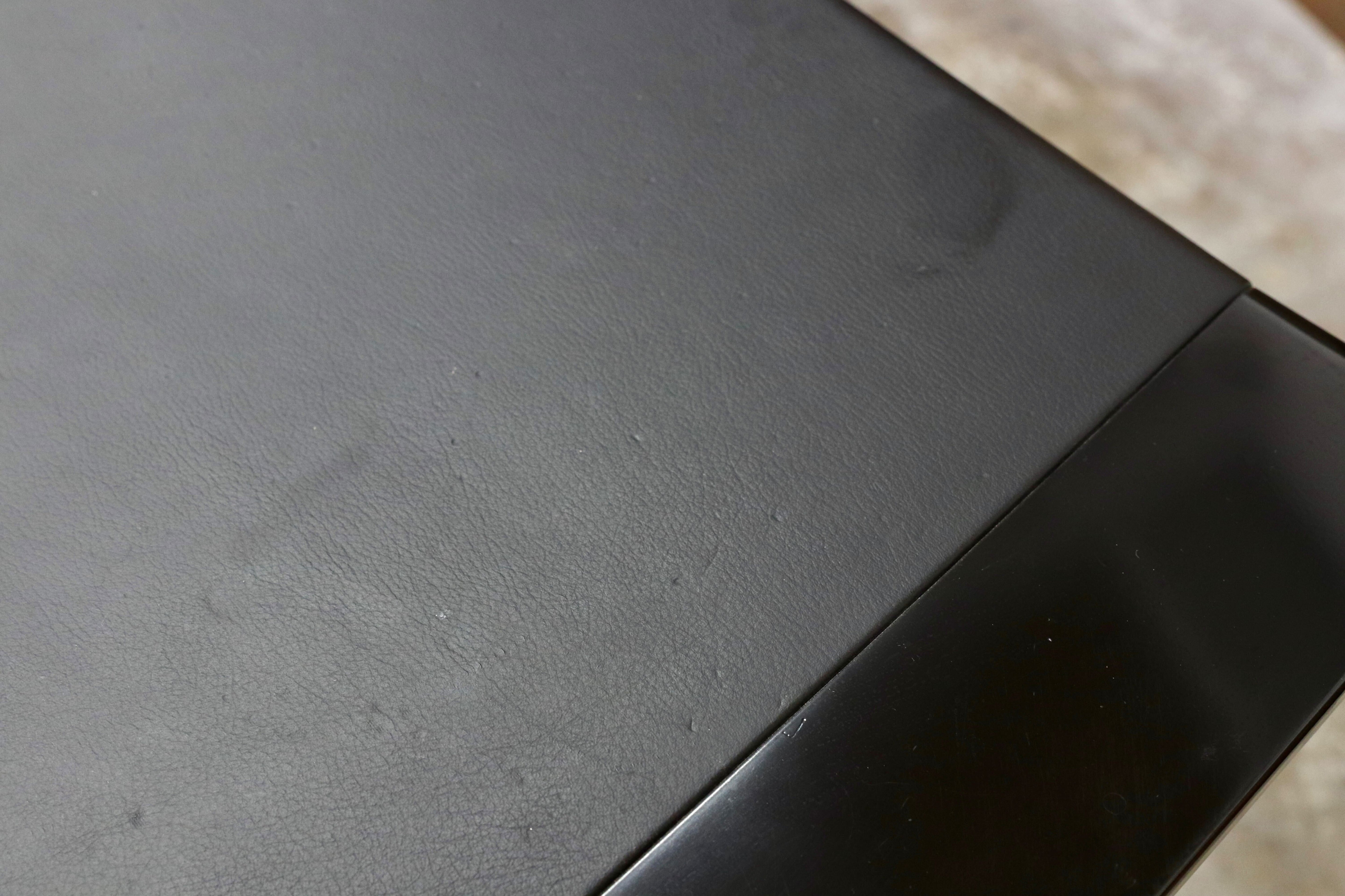 GMIS434E○モリシゲ / MORISHIGE マリーナ75 カウンターテーブル レザートップ ブラック モダン IDC大塚家具 廃盤 稀少 定価約53万