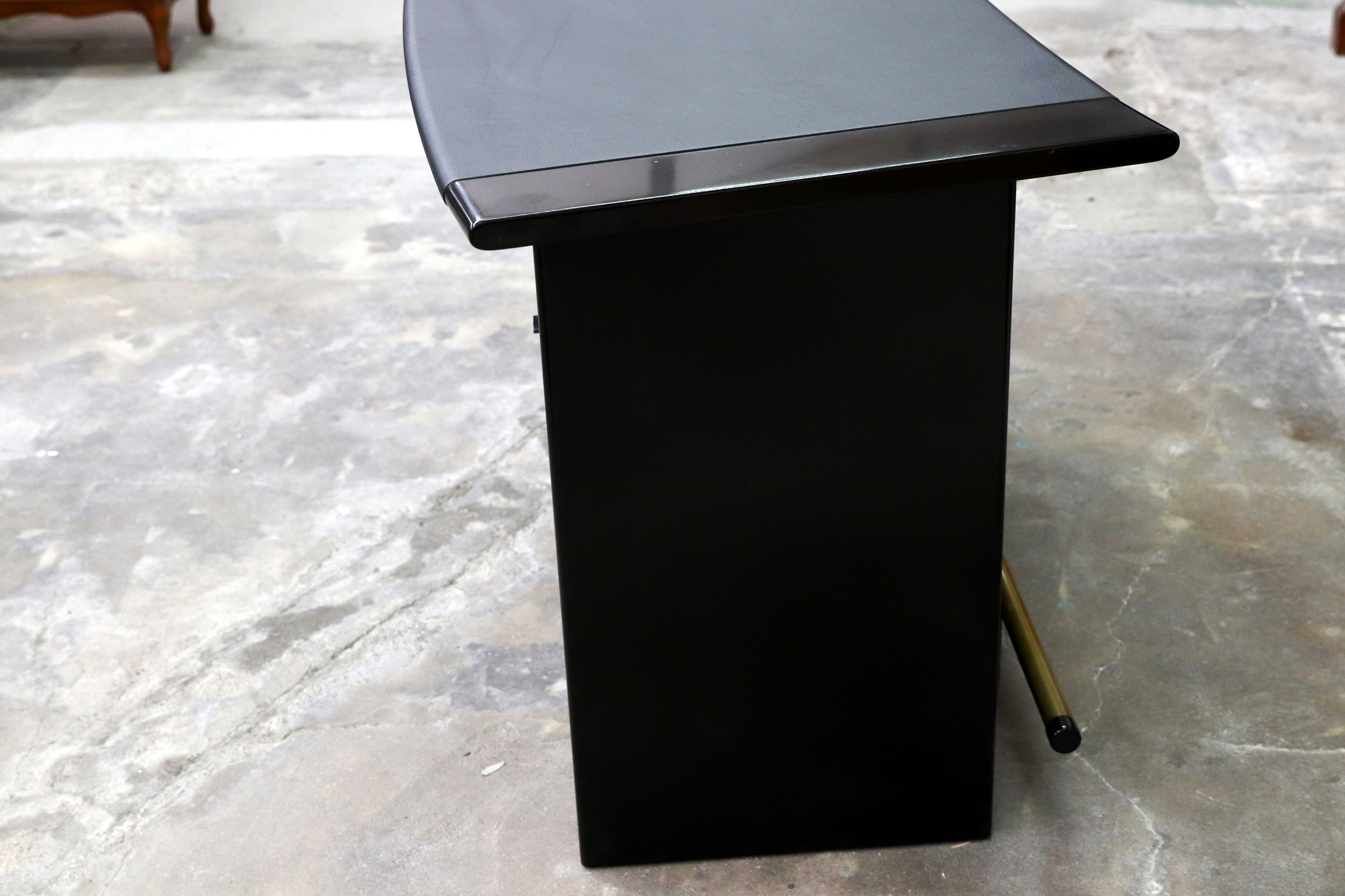 GMIS434E○モリシゲ / MORISHIGE マリーナ75 カウンターテーブル レザートップ ブラック モダン IDC大塚家具 廃盤 稀少 定価約53万