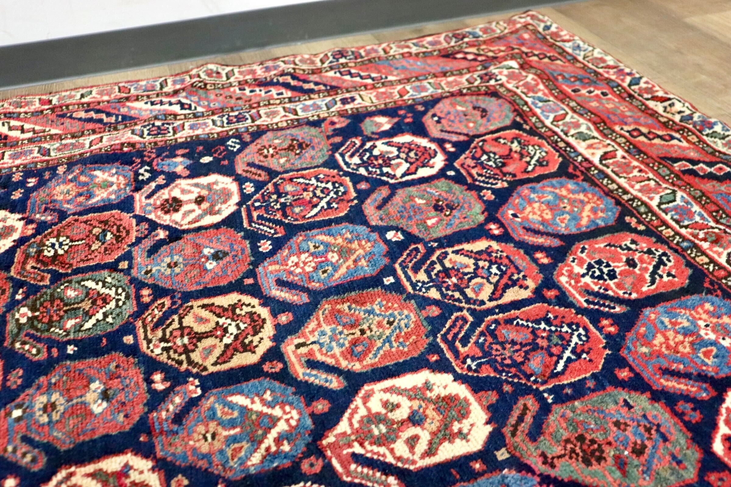 GMGS212○PERSIAN CARPET / ペルシャカーペット ペルシャ絨毯 手織り ボテ模様 トライバルラグ アンティーク ヴィンテージ  マルチカラー