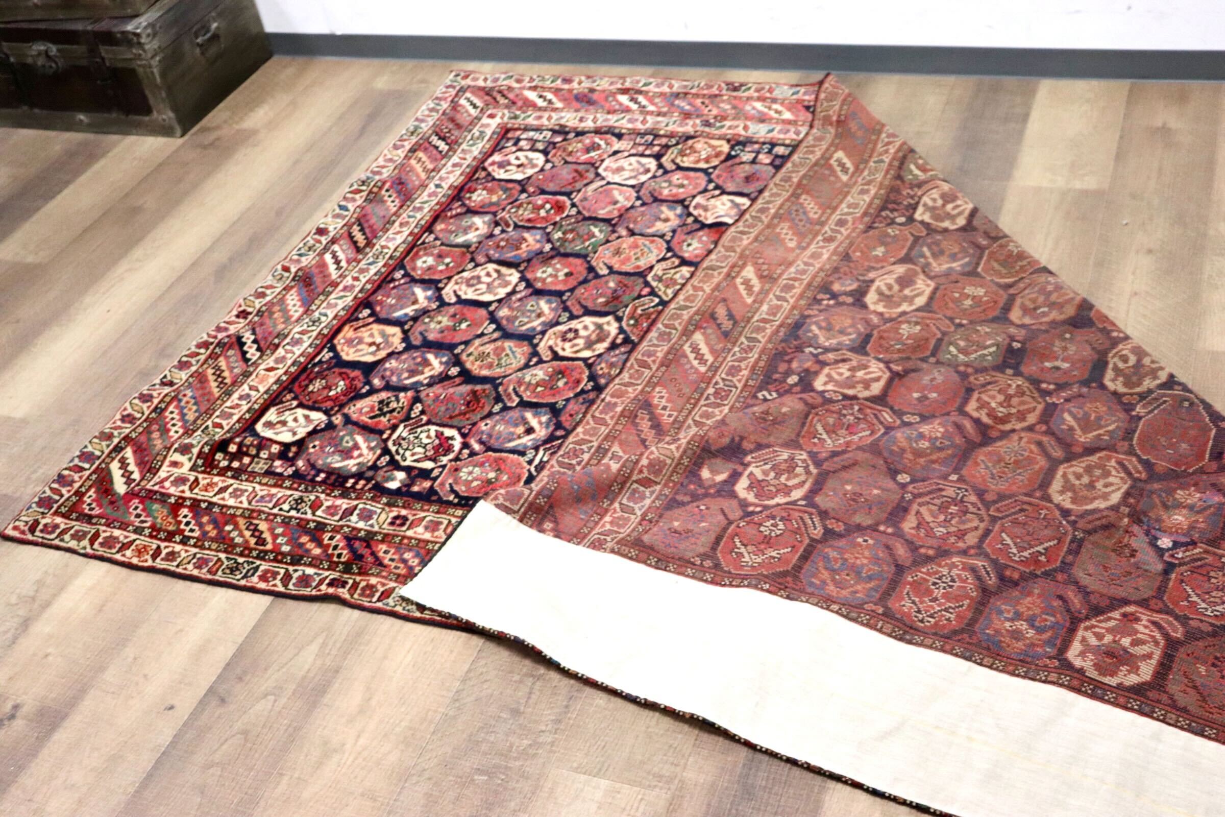 GMGS212○PERSIAN CARPET / ペルシャカーペット ペルシャ絨毯 手織り ボテ模様 トライバルラグ アンティーク ヴィンテージ  マルチカラー