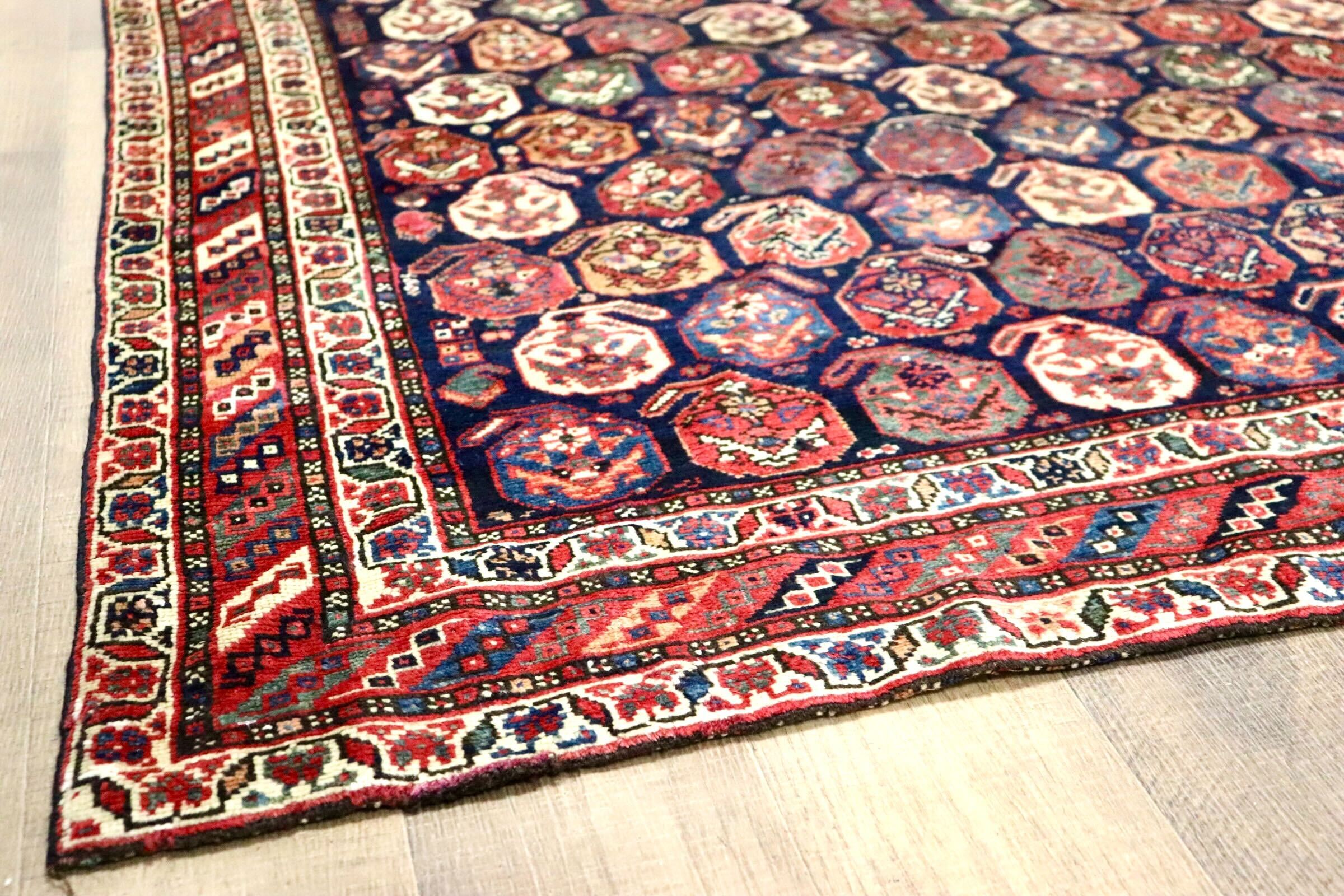 GMGS212○PERSIAN CARPET / ペルシャカーペット ペルシャ絨毯 手織り ボテ模様 トライバルラグ アンティーク ヴィンテ