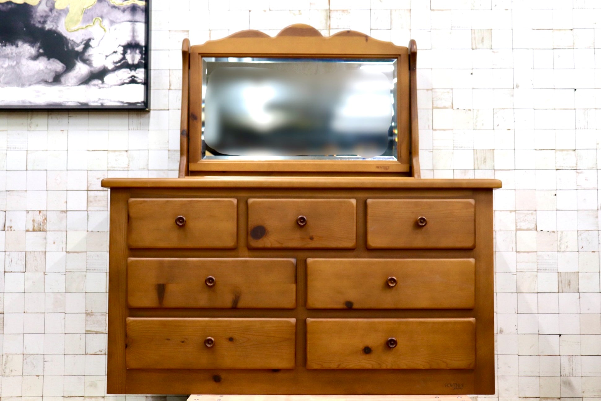 GMIH553〇コスガ / KOSUGAPROVENCE ドレッサー 化粧台 鏡台3段チェスト 整理タンス 収納家具 パイン材 カントリー 定価約23万