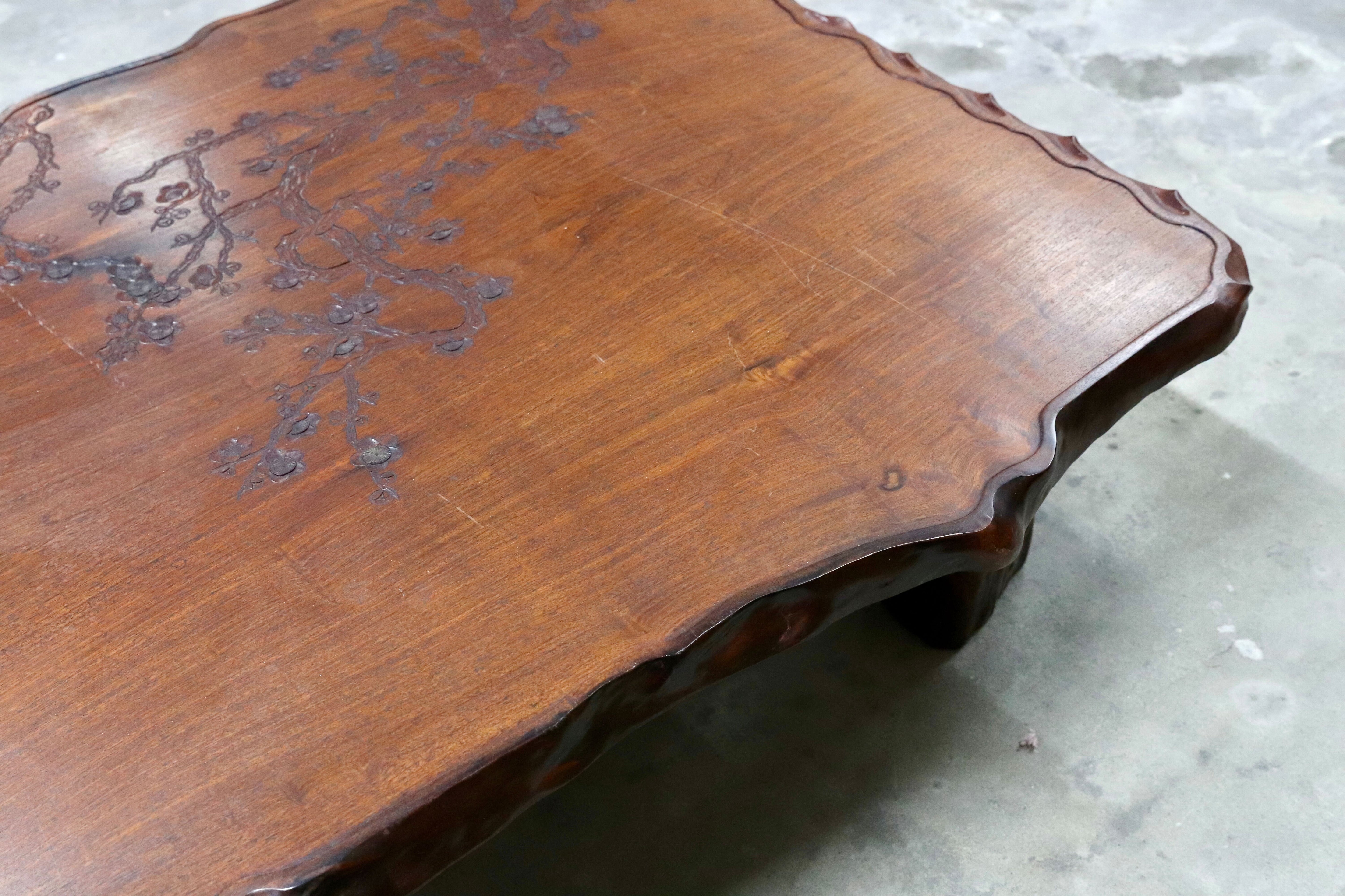 GMIH371○花梨材 座卓 センターテーブル リビングテーブル ローテーブル 和室 座敷 和家具 レトロ アンティーク