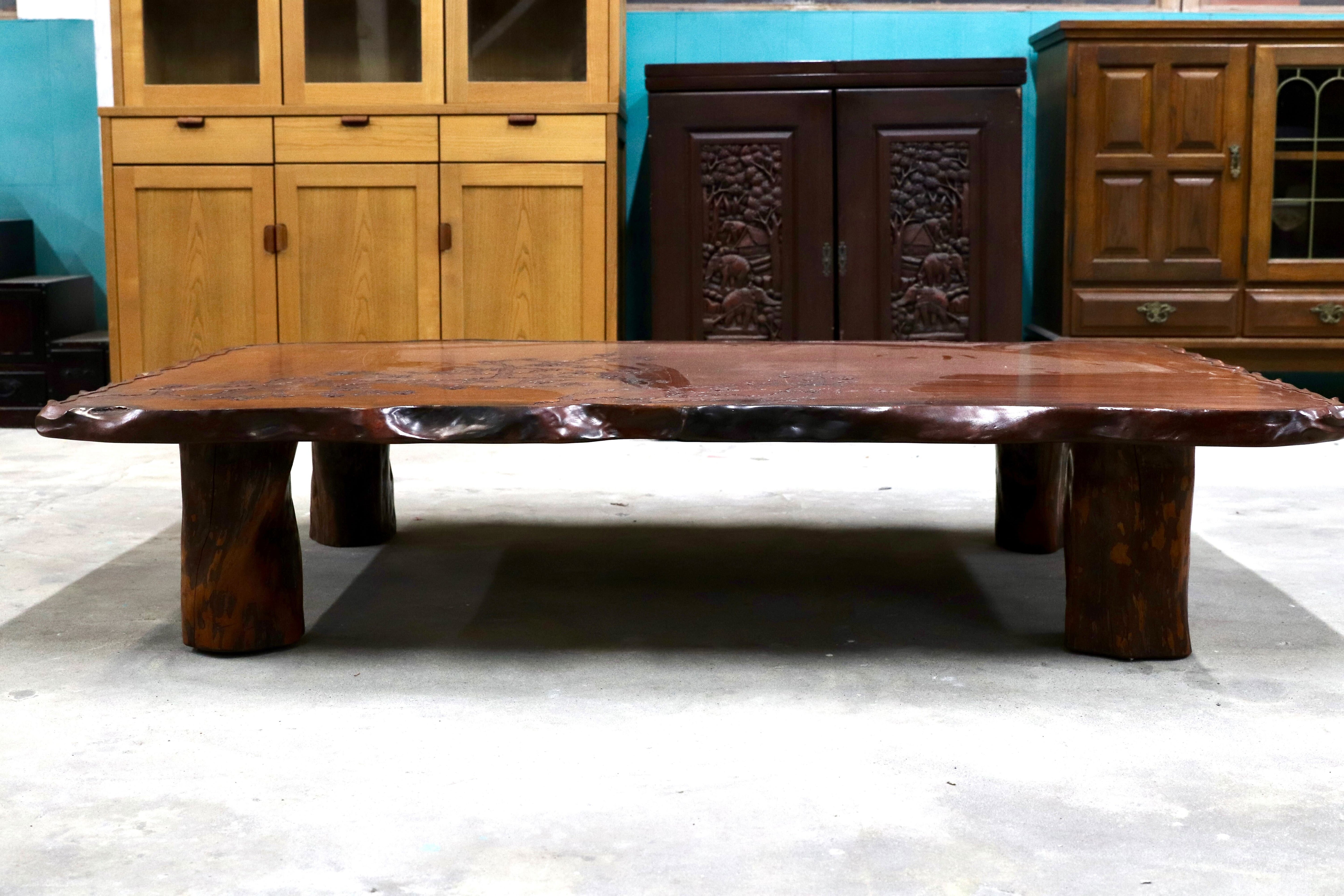 GMIH371○花梨材 座卓 センターテーブル リビングテーブル ローテーブル 和室 座敷 和家具 レトロ アンティーク