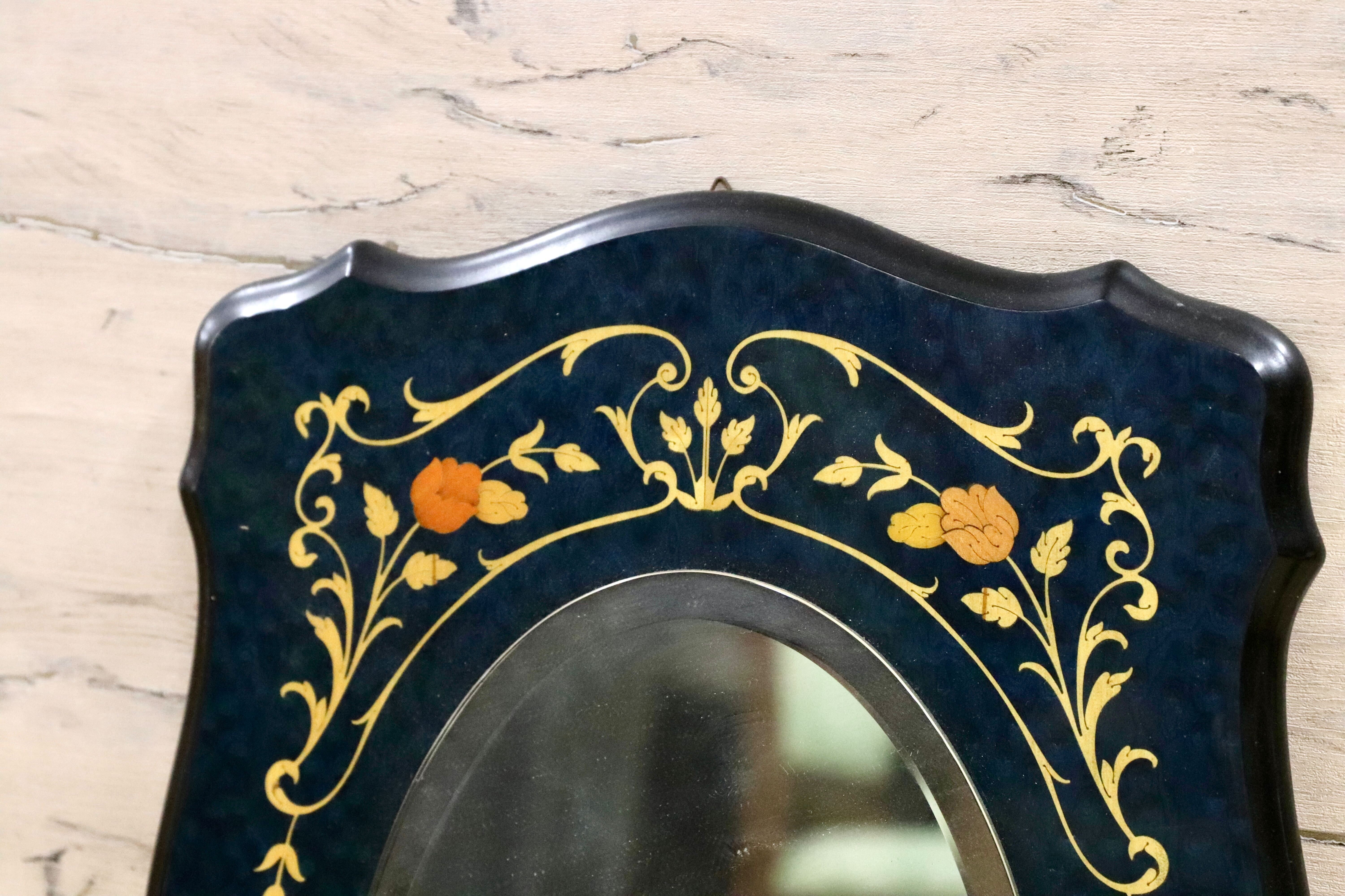 GMIS458A○Demain / ドマン イタリア製 ウォールミラー 壁掛け ブルー