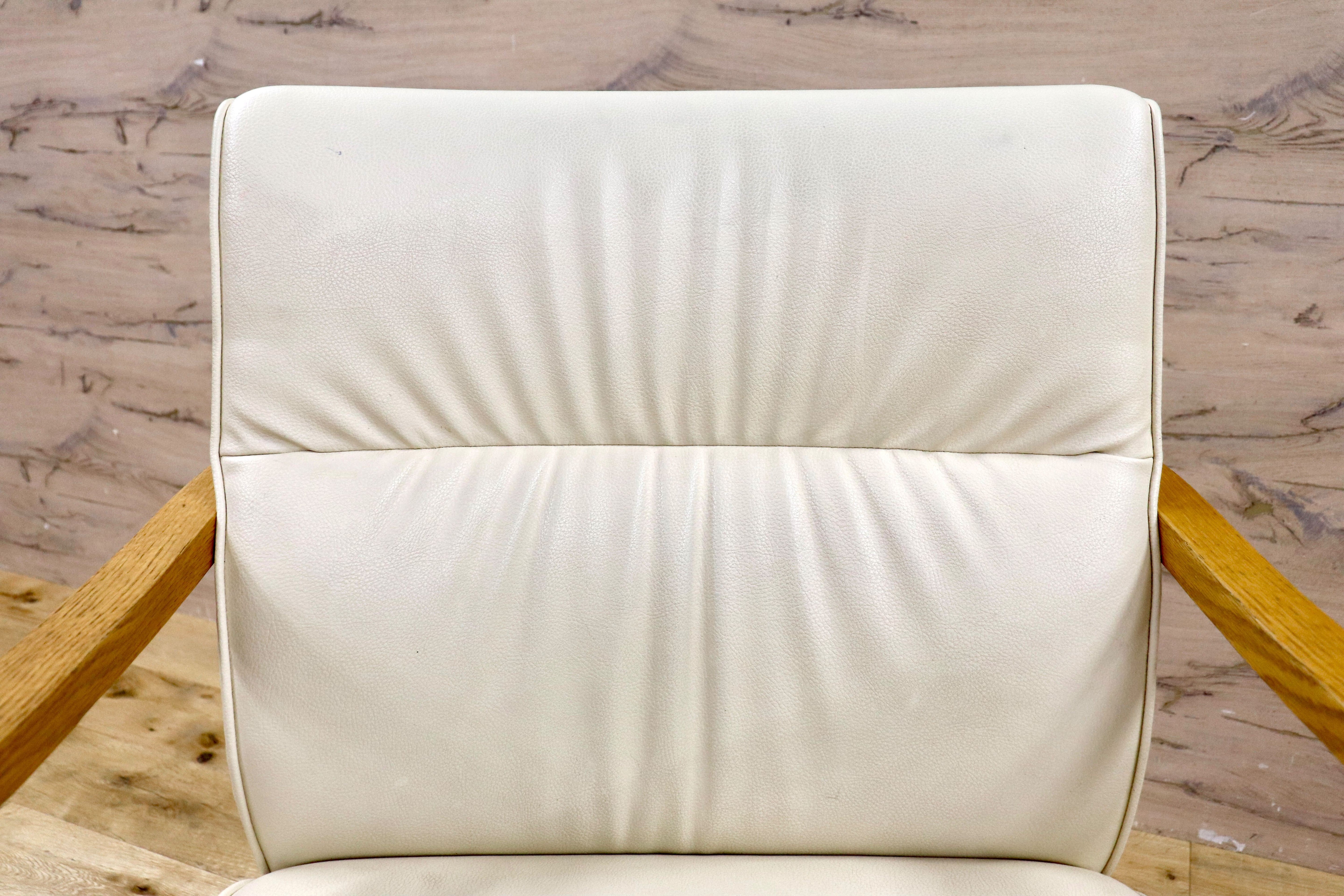 GMIK594A○飛騨産業 / HIDA キツツキ KAYA ダイニングチェア 2脚セット アームチェア 椅子 レザー オーク材 無垢 モダン