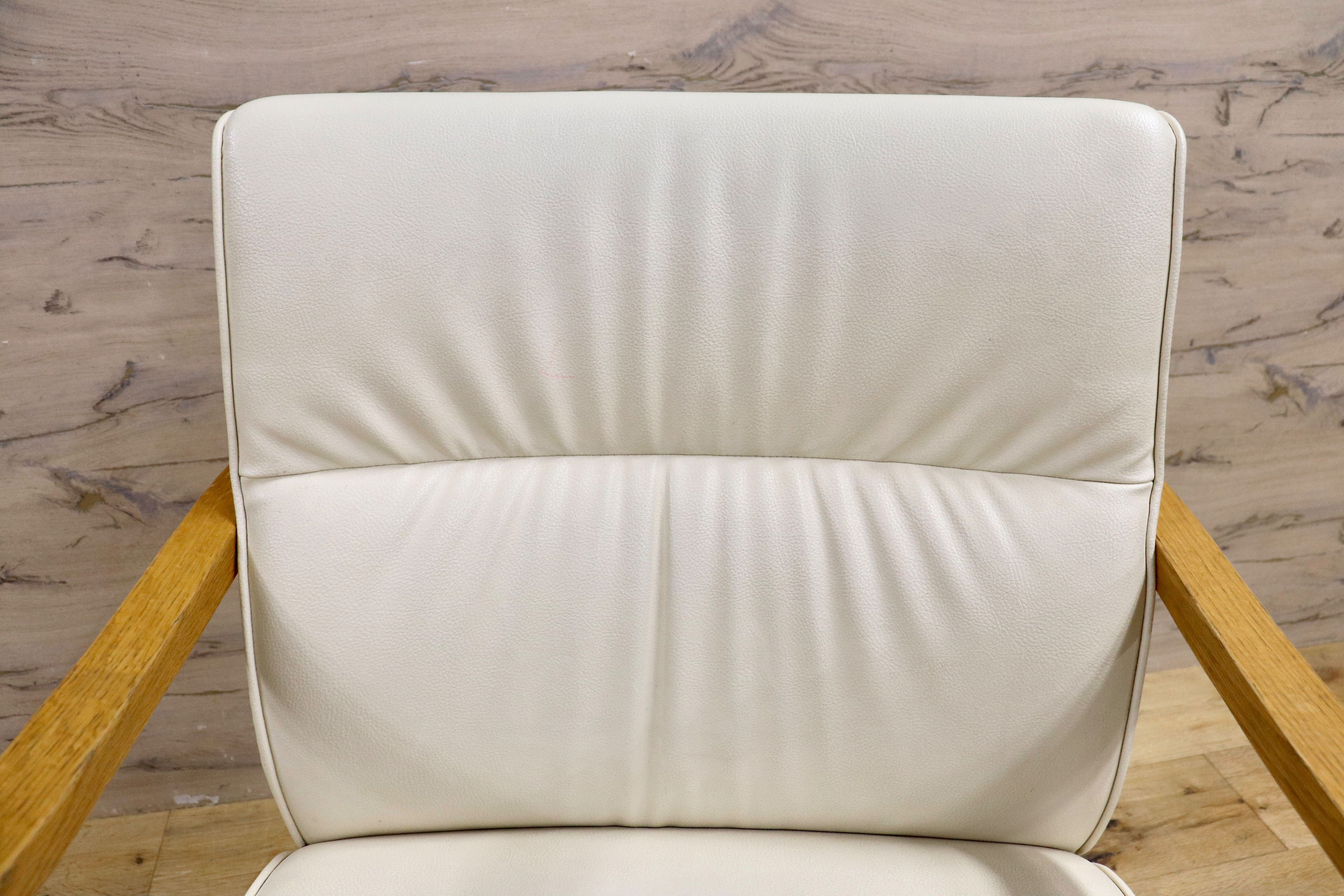 GMIK594A○飛騨産業 / HIDA キツツキ KAYA ダイニングチェア 2脚セット アームチェア 椅子 レザー オーク材 無垢 モダン