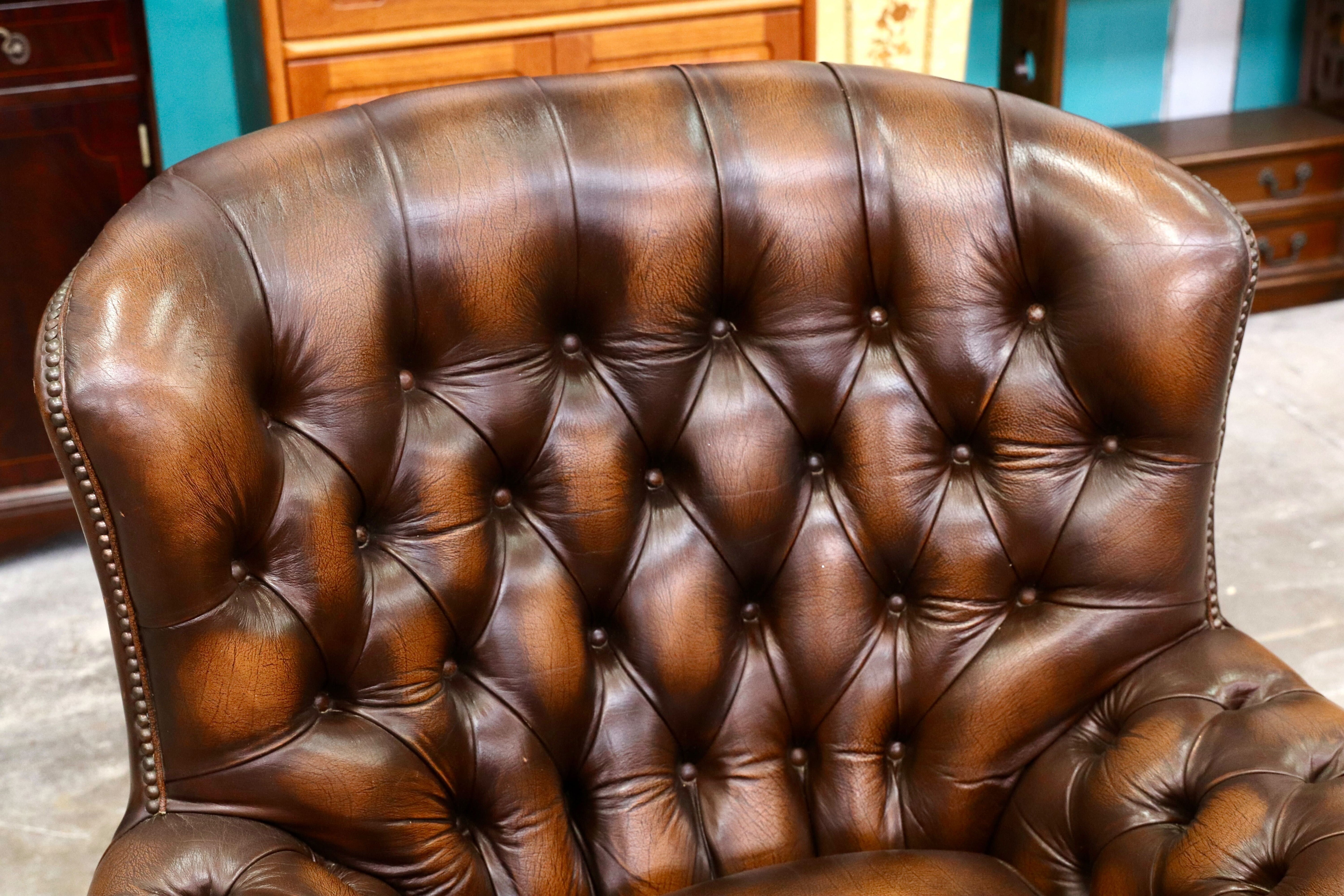 GMIK400B○centurion furniture 西洋 イギリス ヴィンテージ 1人掛けソファ シングルソファ ラウンジチェア 本革 ブラウン レザー 稀少