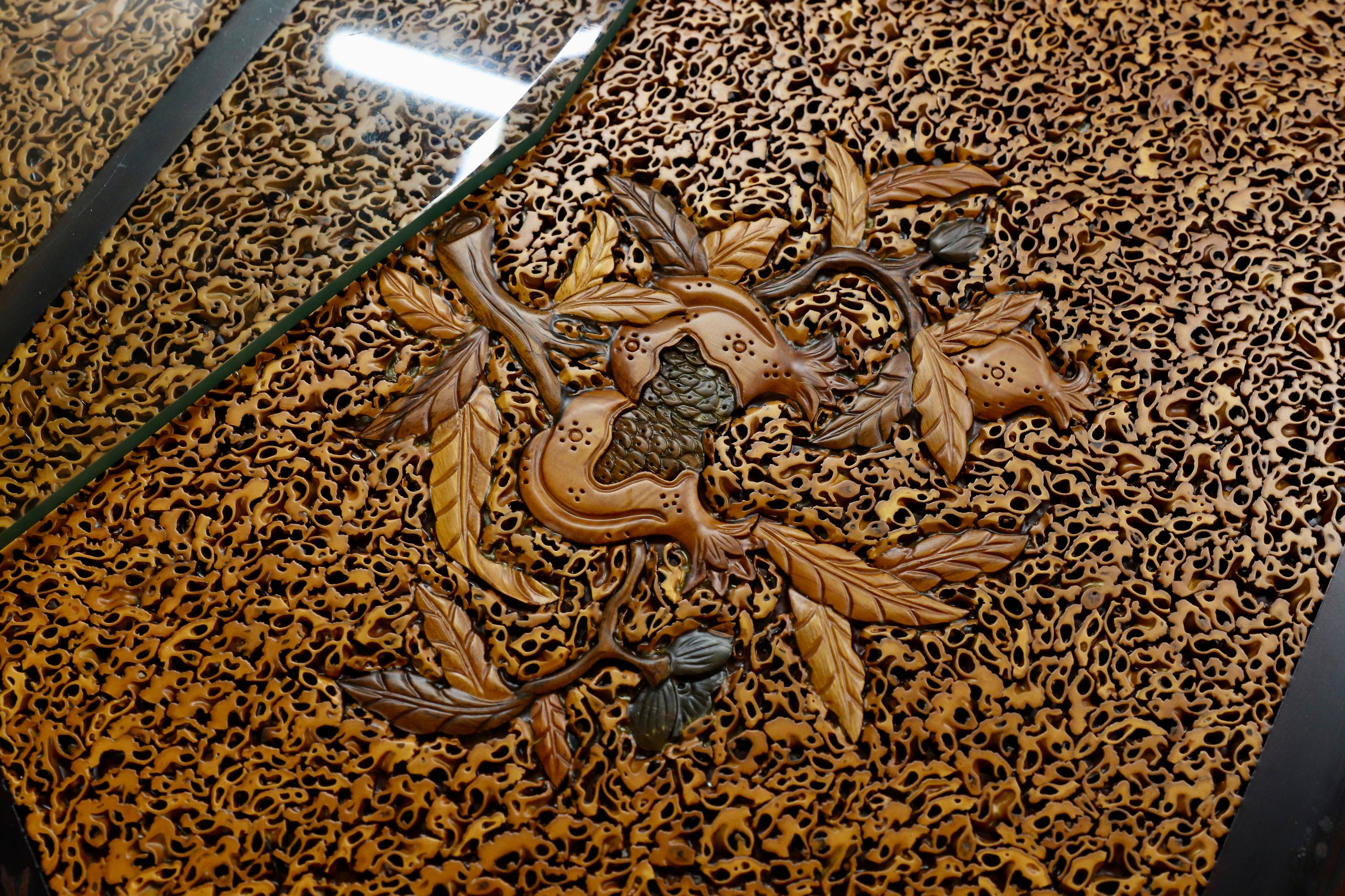 GMIK830A○唐木家具 最高級 ダイニングテーブル 食卓テーブル 十八角形 中国美術 伝統工芸 アンティーク