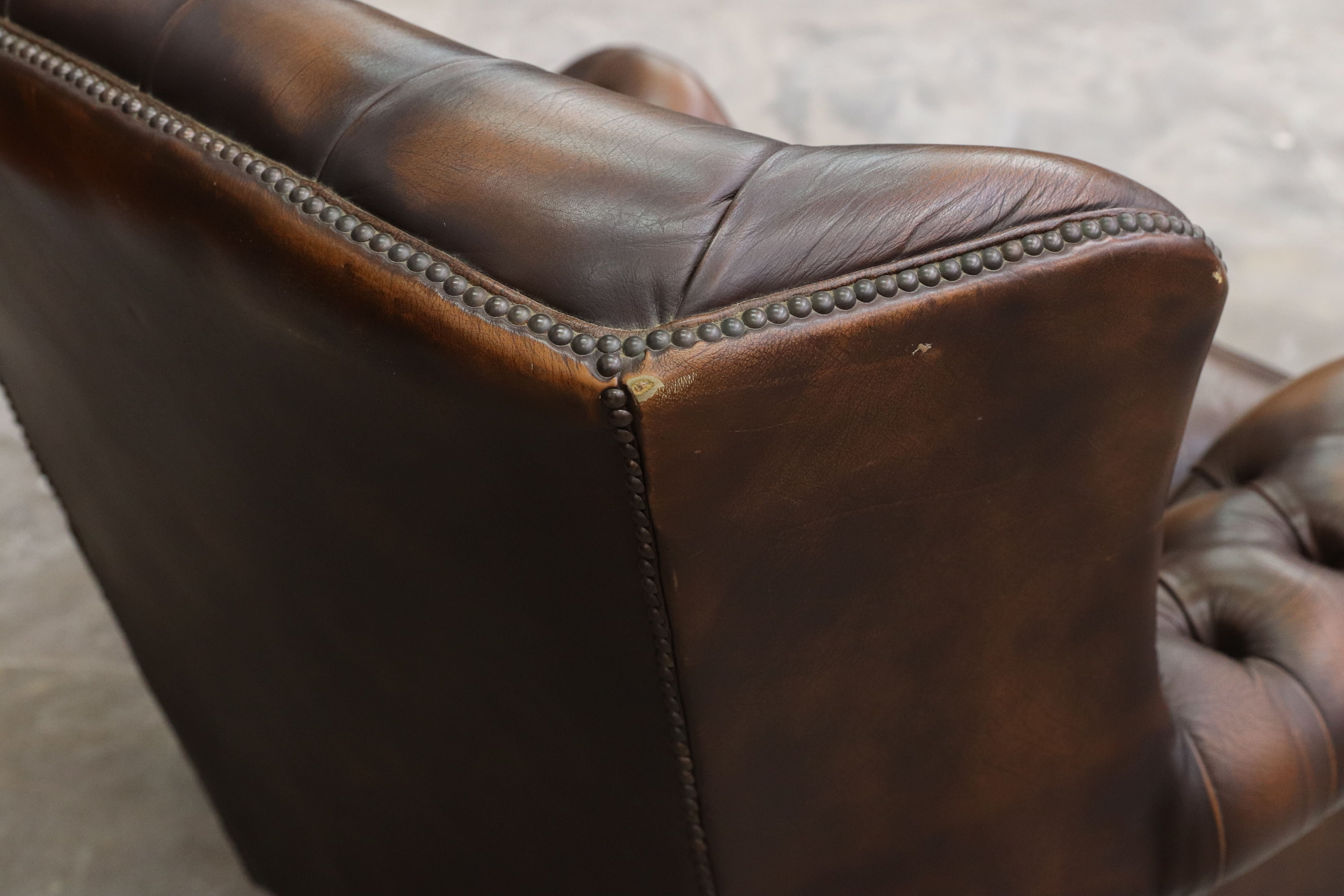 GMIK400B○centurion furniture 西洋 イギリス ヴィンテージ 1人掛けソファ シングルソファ ラウンジチェア 本革 ブラウン レザー 稀少