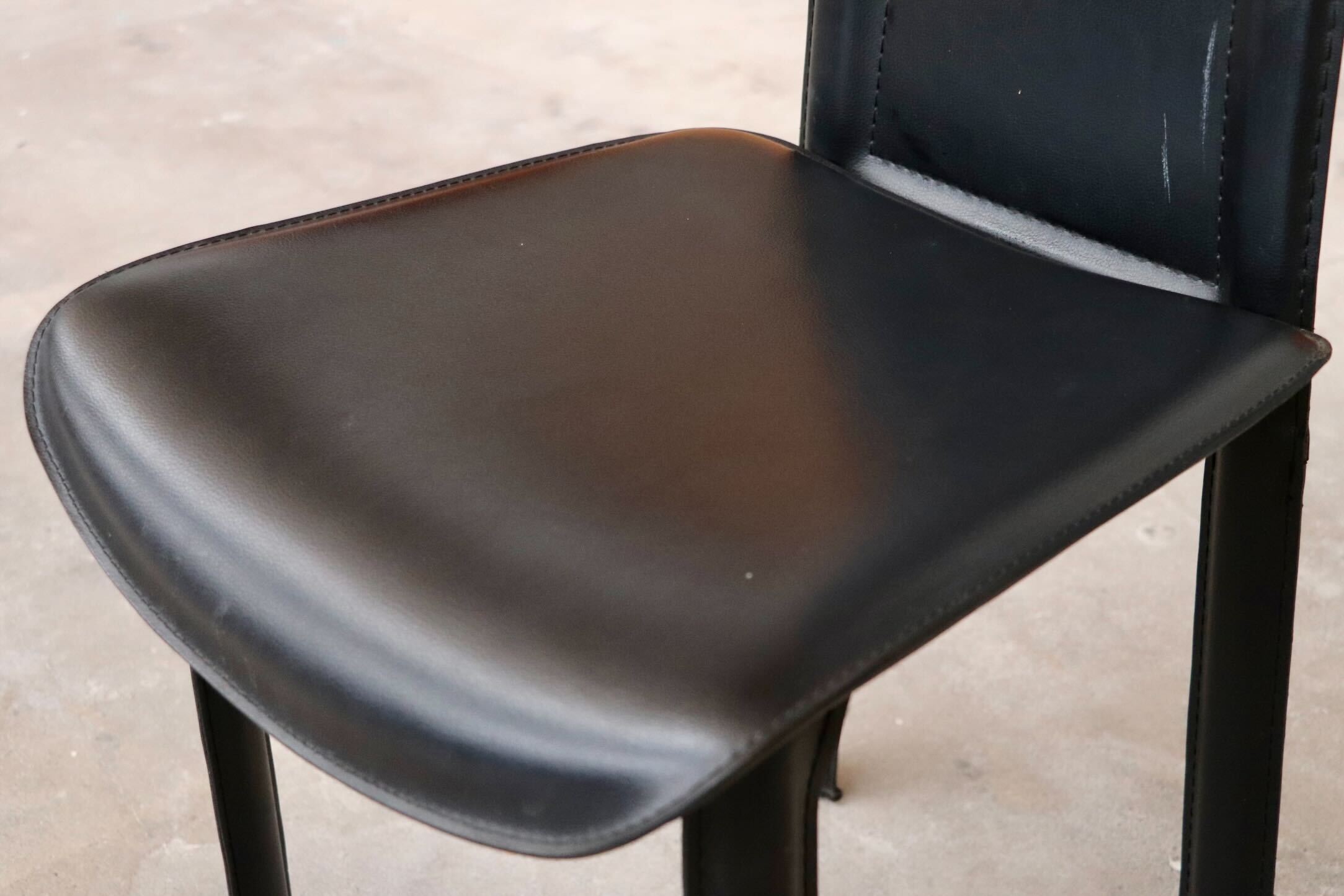 GMHK314○ダイニングチェア 椅子 グレースチェア ハイバック 革 レザー ブラック モダン