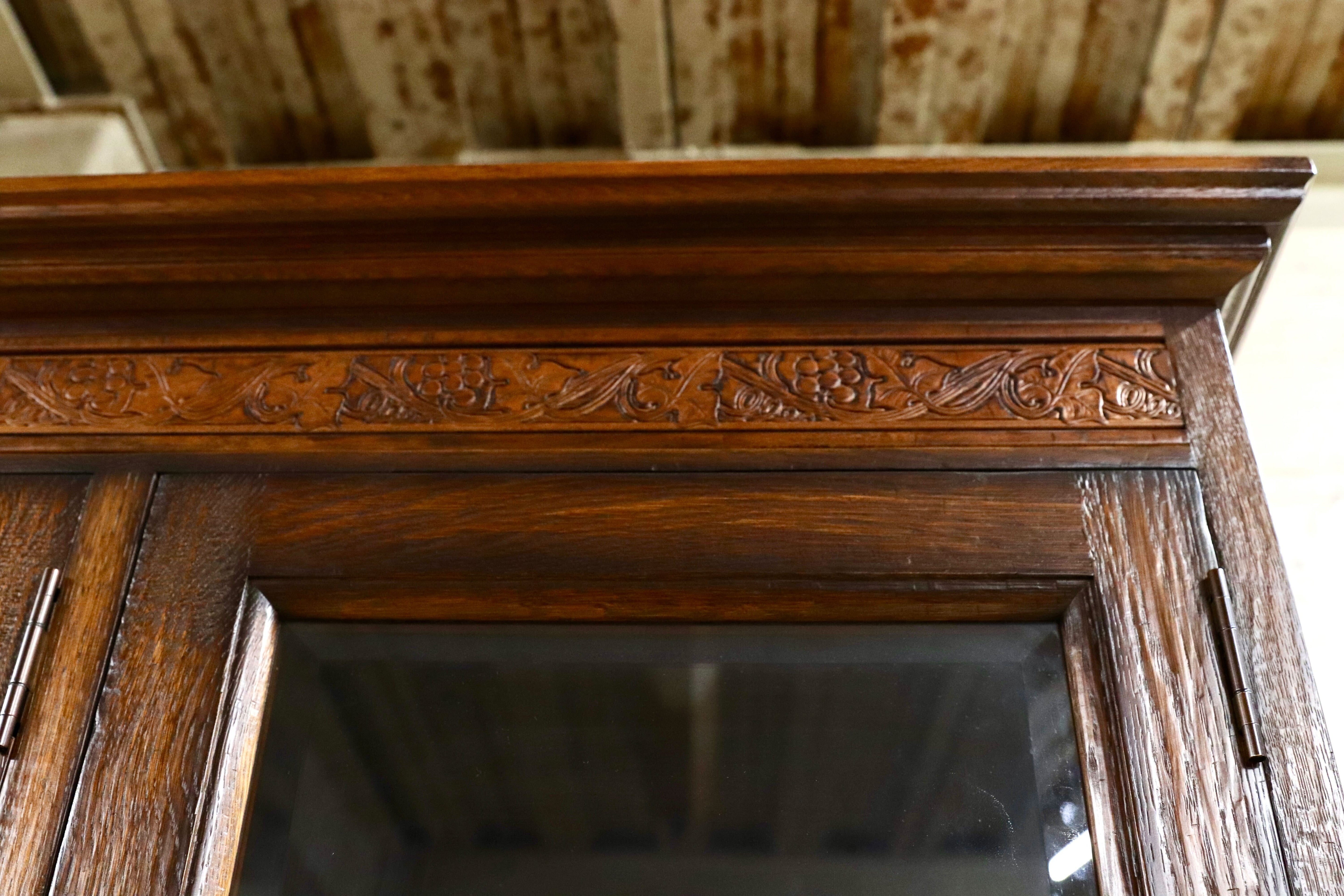 GMEK418○イギリス アンティーク 大型キャビネット リビングボード 収納棚 飾り棚 ヴィンテージ 最高級 オーク無垢材 約150万