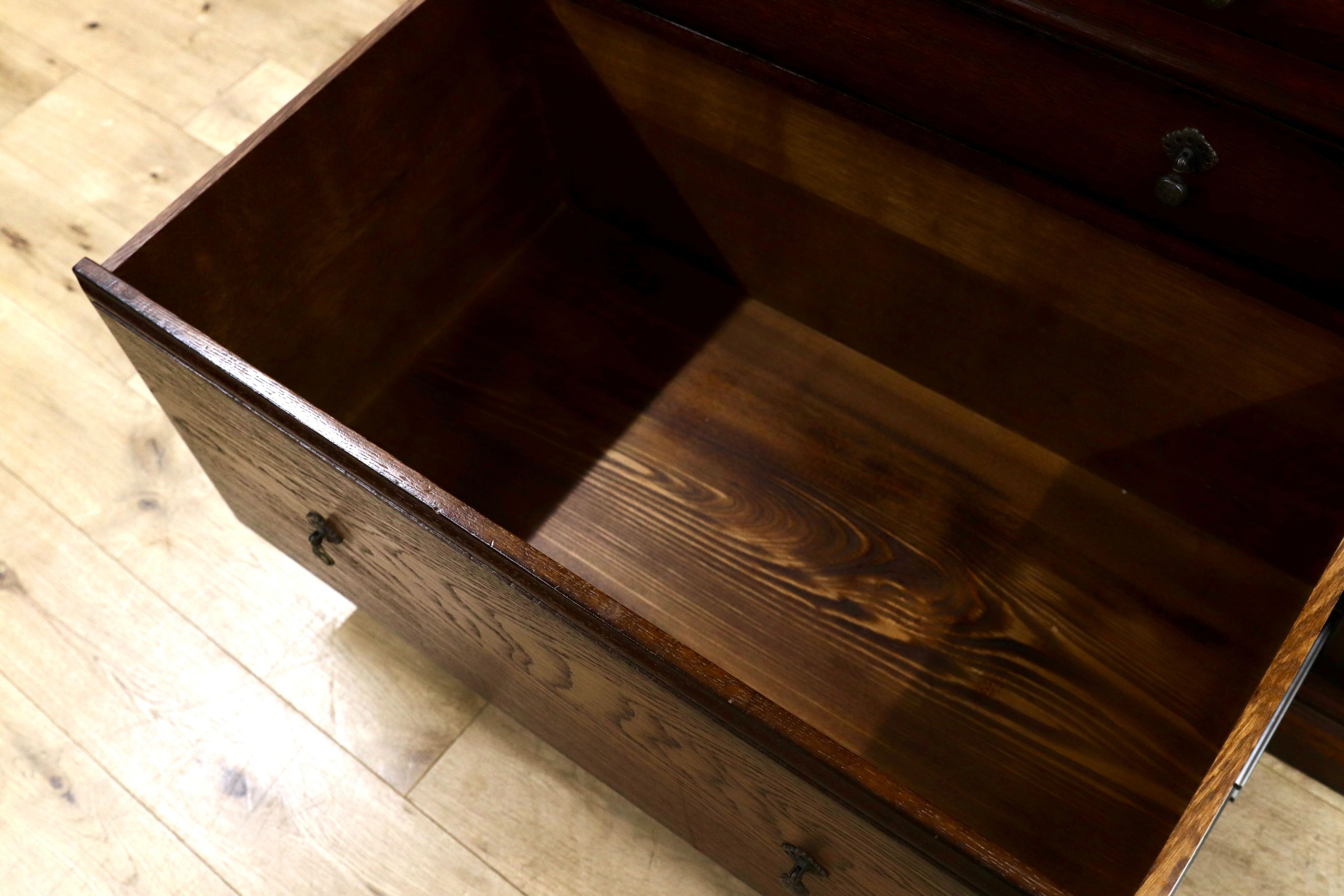 GMEK418○イギリス アンティーク 大型キャビネット リビングボード 収納棚 飾り棚 ヴィンテージ 最高級 オーク無垢材 約150万