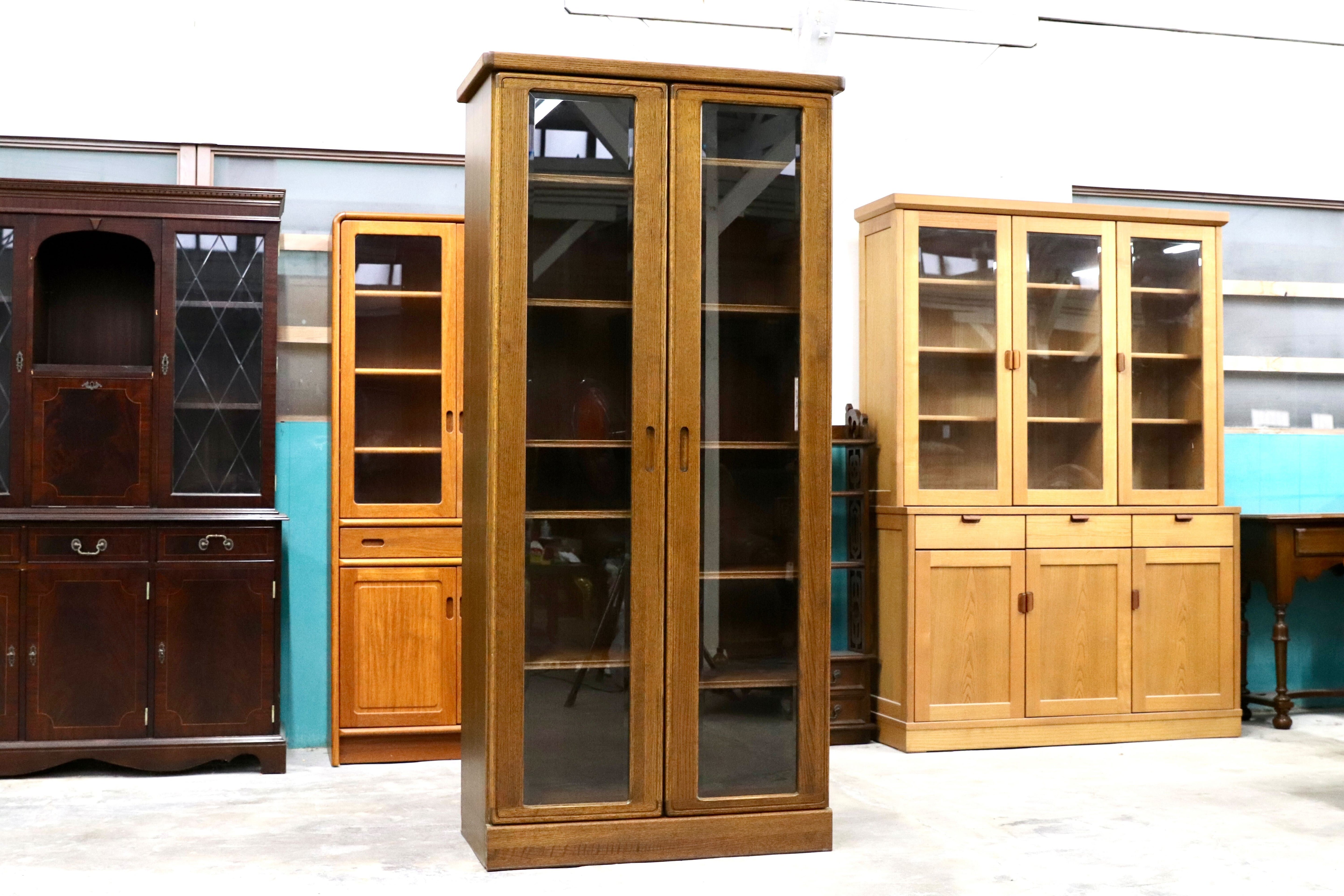 GMIK399○起立木工 / KIRITSU FURNITURE 本棚 書棚 ブックケース ブックキャビネット オーク ブラウン 国産 ヴィンテージ ノスタルジック