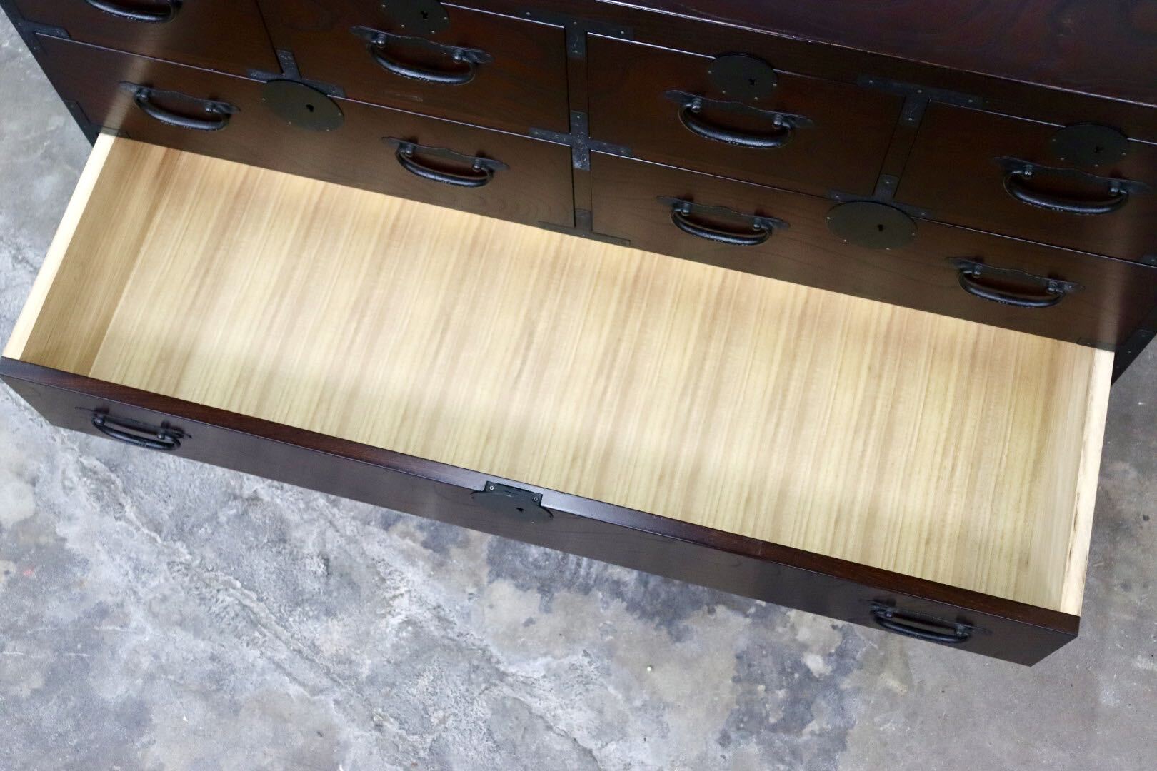 GMIK648B○青木産業 江戸 整理箪笥 チェスト 時代タンス サイドボード リビングボード 和家具 和モダン 古民家 レトロ 欅