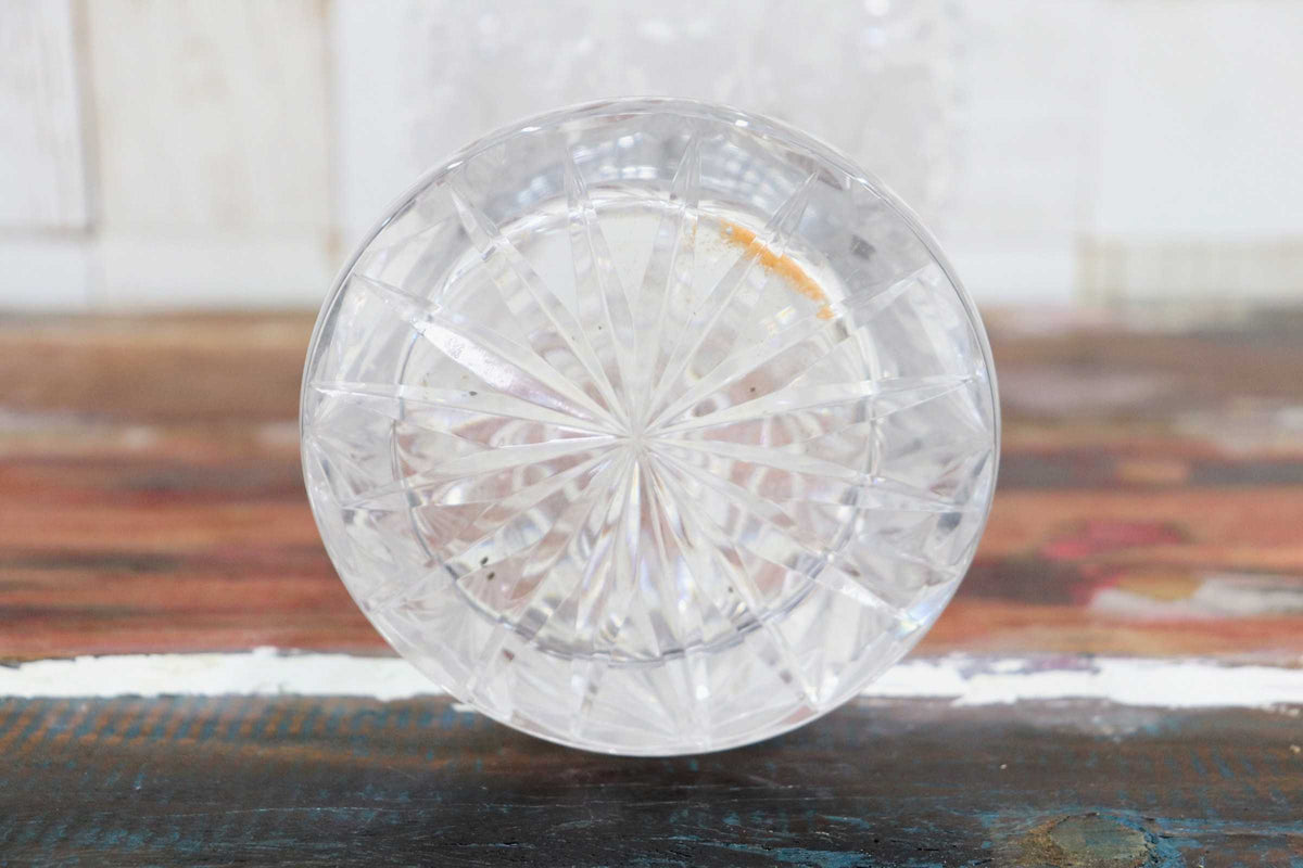 GMJO136Q〇ボヘミアグラス カットクリスタル 花器 フラワーベース 花瓶 クリスタルガラス 置物 インテリア