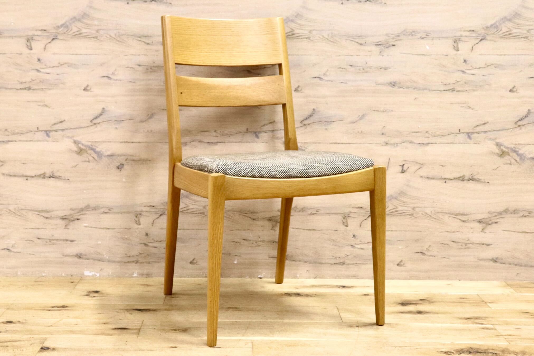 GMIK587○浜本工芸 / HAMAMOTO ダイニングチェア 椅子 アームレスチェア オーク材 ファブリック シンプル モダン 国産家具 定価約4万