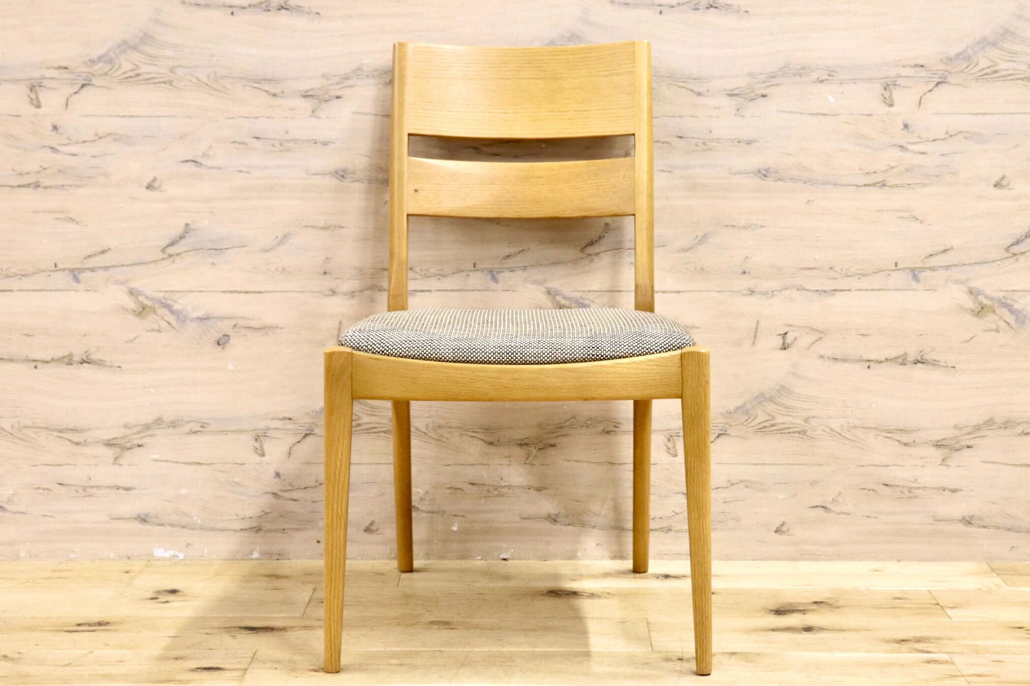 GMIK587○浜本工芸 / HAMAMOTO ダイニングチェア 椅子 アームレスチェア オーク材 ファブリック シンプル モダン 国産家具 定価約4万