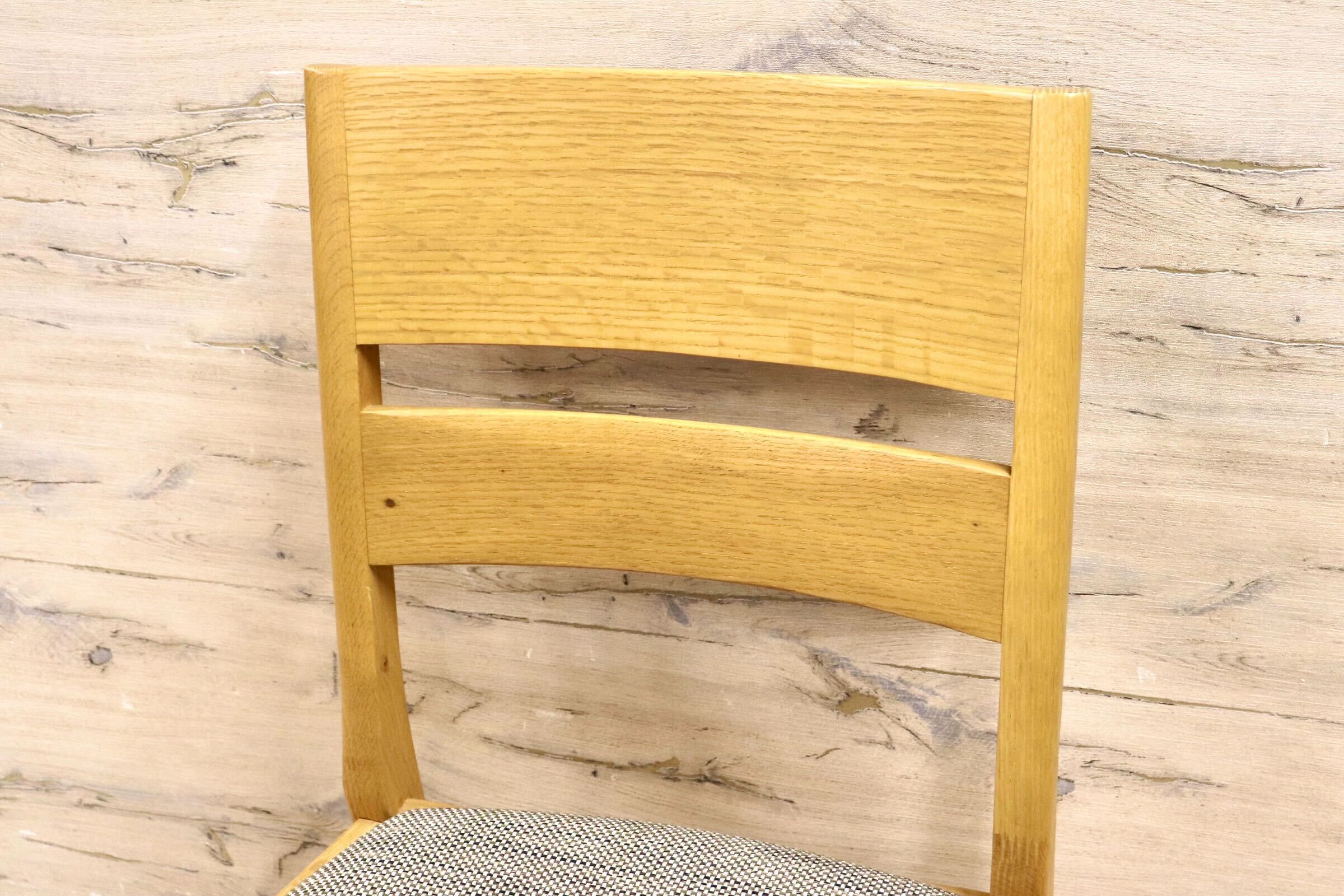 GMIK587○浜本工芸 / HAMAMOTO ダイニングチェア 椅子 アームレスチェア オーク材 ファブリック シンプル モダン 国産家具 定価約4万