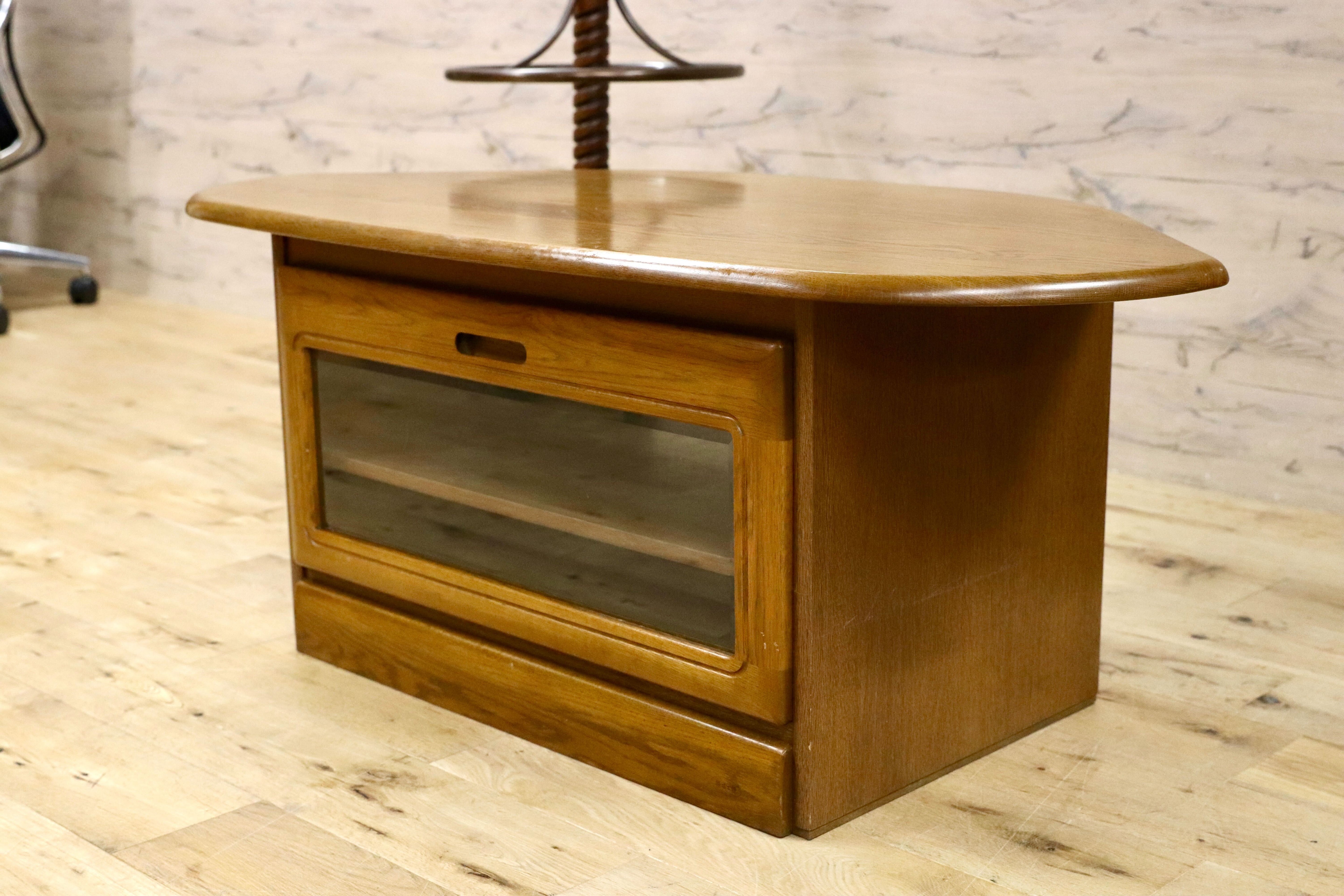 GMIK140○浜本工芸 / HAMAMOTO テレビボード AVボード TVボード ローボード リビングボード 楢材 ブラウン レトロ 和モダン