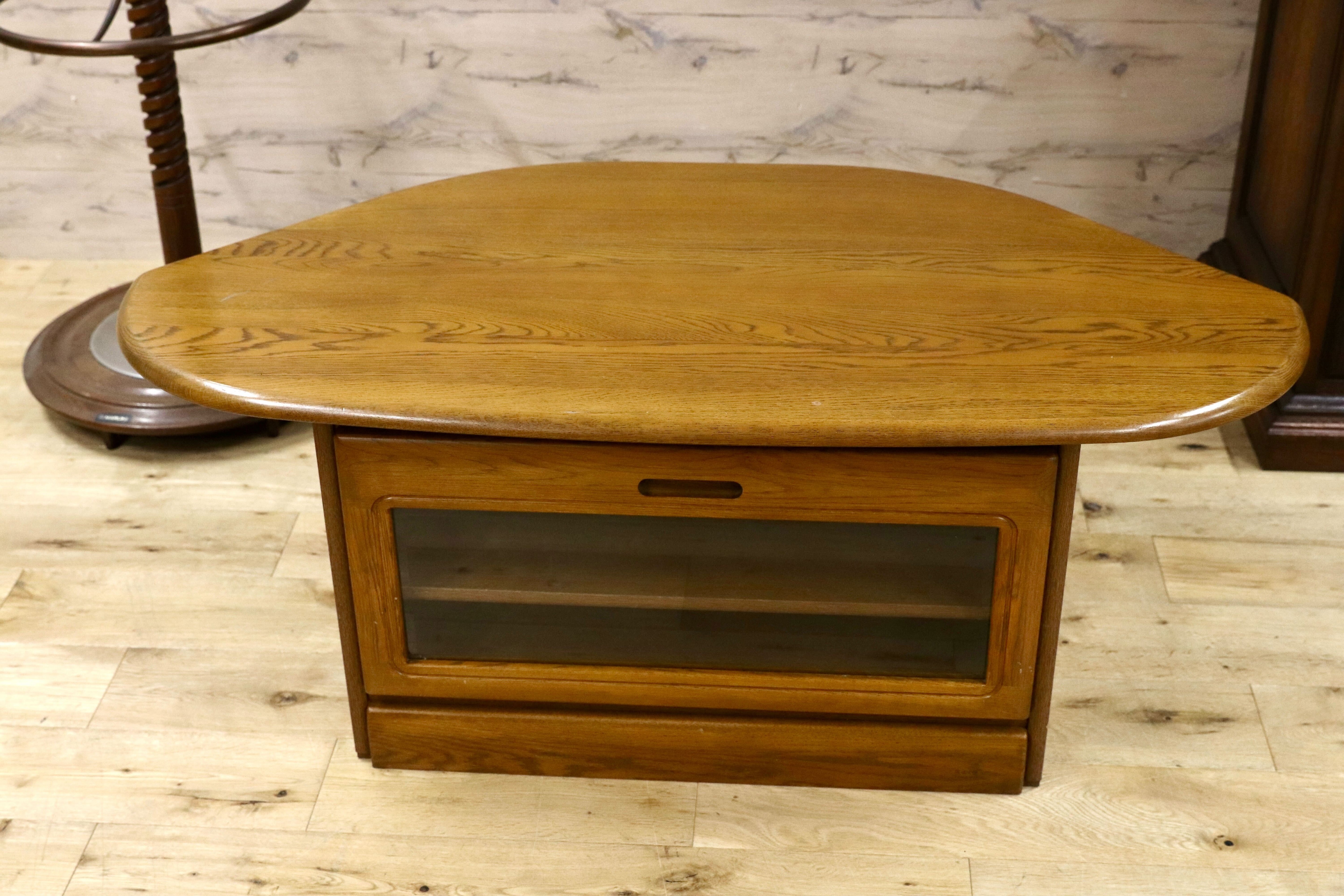 GMIK140○浜本工芸 / HAMAMOTO テレビボード AVボード TVボード ローボード リビングボード 楢材 ブラウン レトロ 和モダン