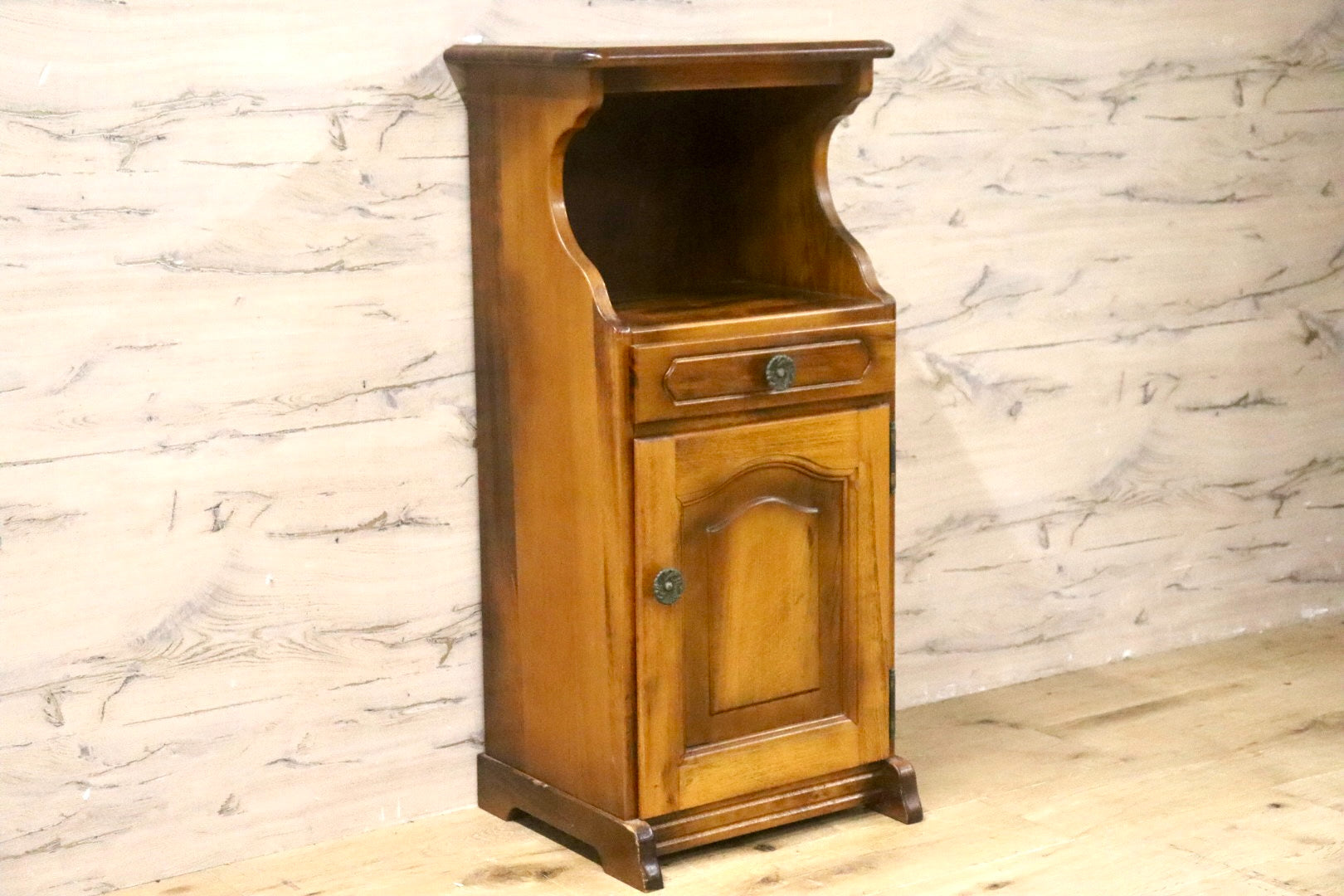 GMIK151○karimoku / カリモク 花台 電話代 飾り台 収納家具 国産家具 レトロ コロニアル クラシック オールドカリモク.