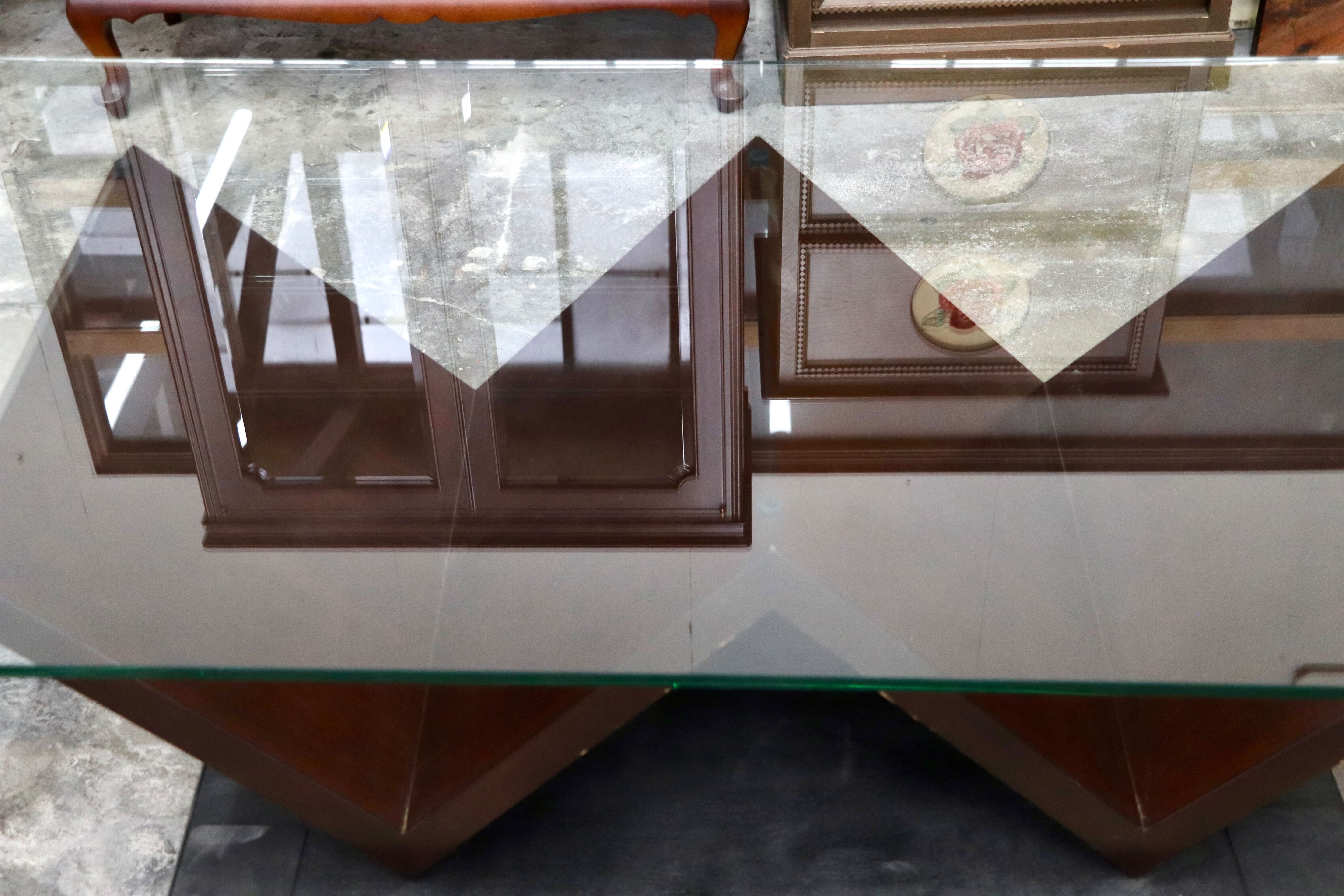 GMIH518○arflex / アルフレックス MONTAGNA モンターニャ センターテーブル 川崎文男 ガラス天板 ウォールナット系 イタリアモダン 約30万