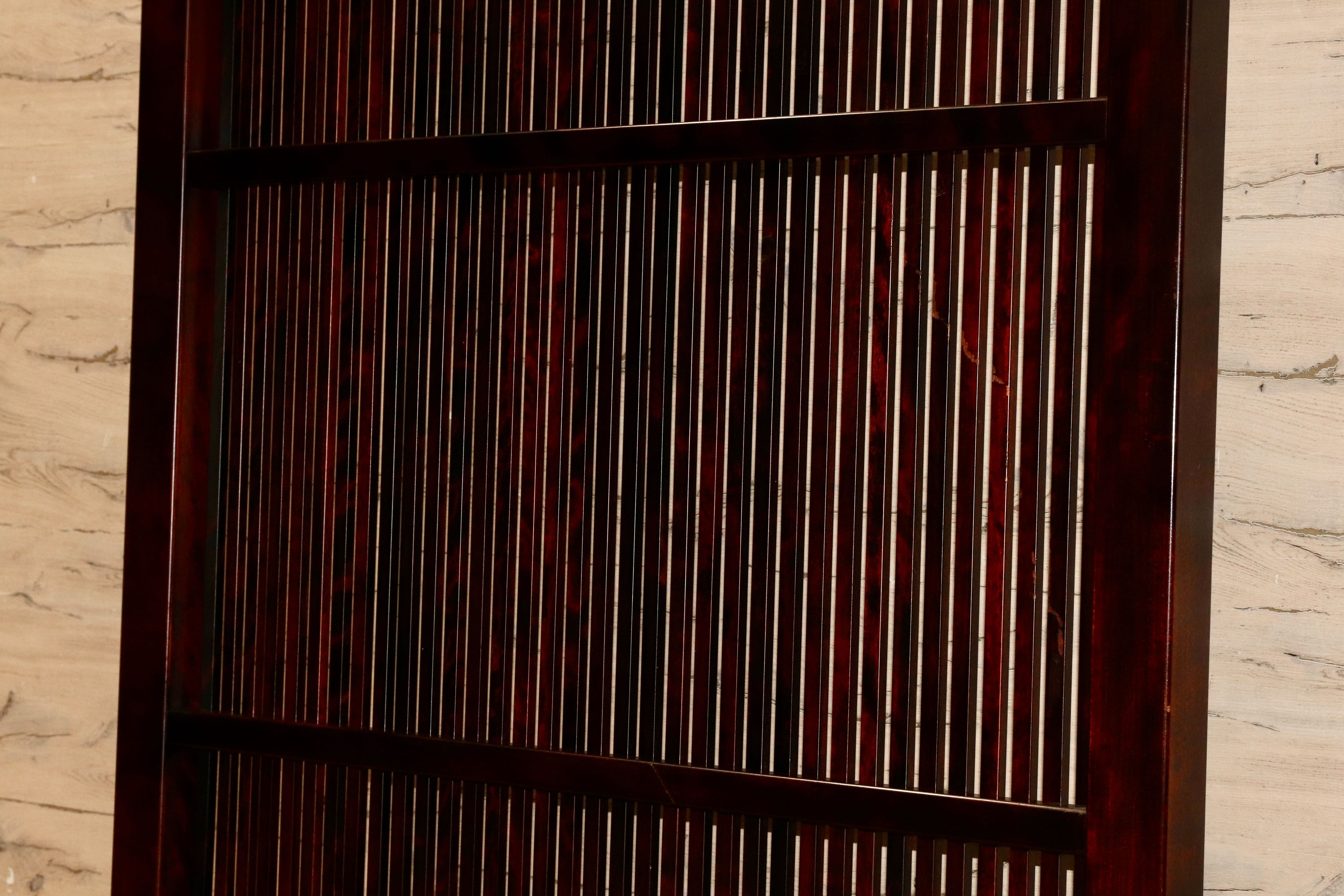 GMIS492○和製 アンティーク 衝立 パーテーション オブジェ レトロ 古民家 仕切り 樺材 検）北海道民芸家具 九州民芸家具