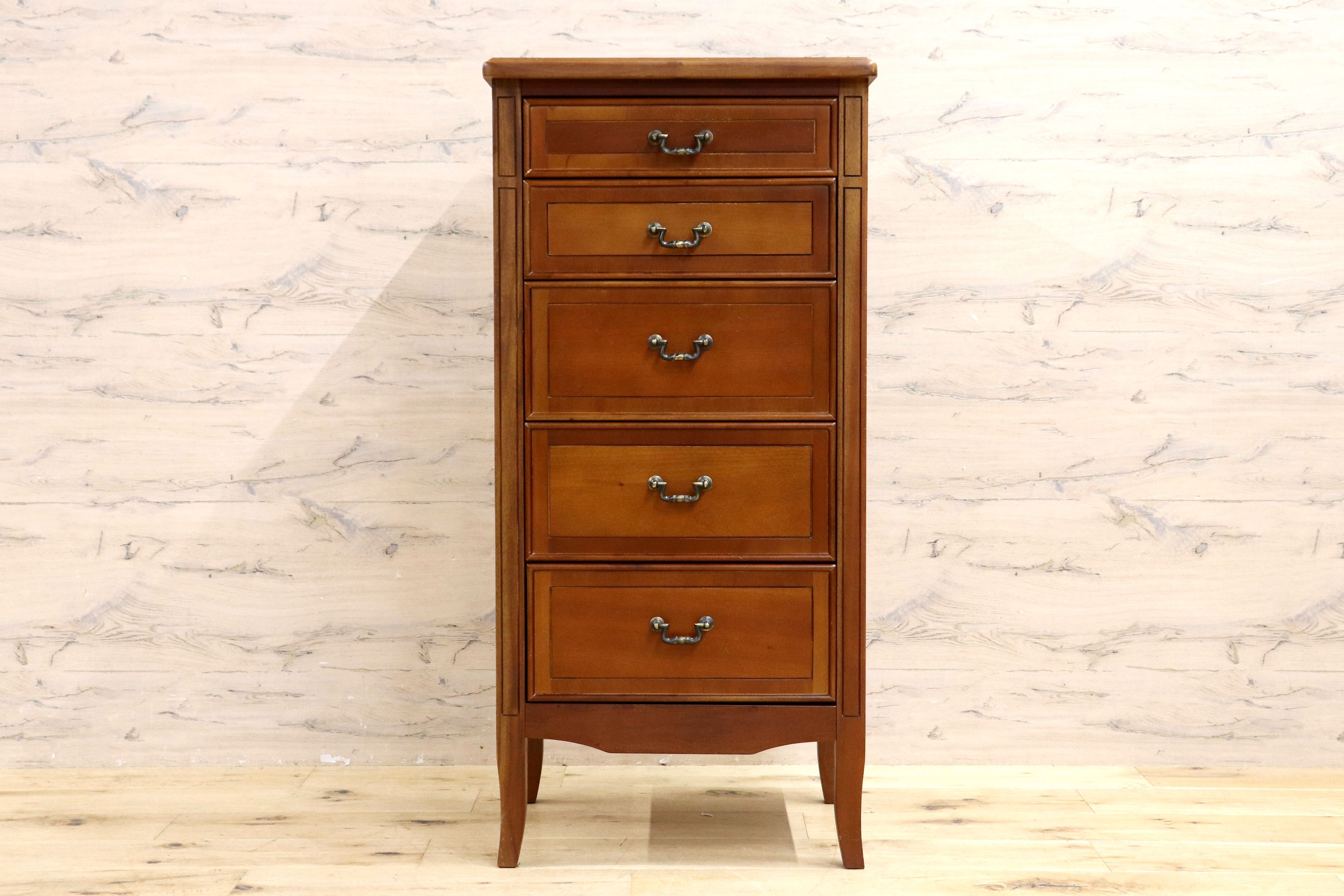 GMIH297○曙工芸 サポーレ 5段チェスト 2315 サイドチェスト 引き出し 収納 チェスト アンティーク調 クラシック インテリア