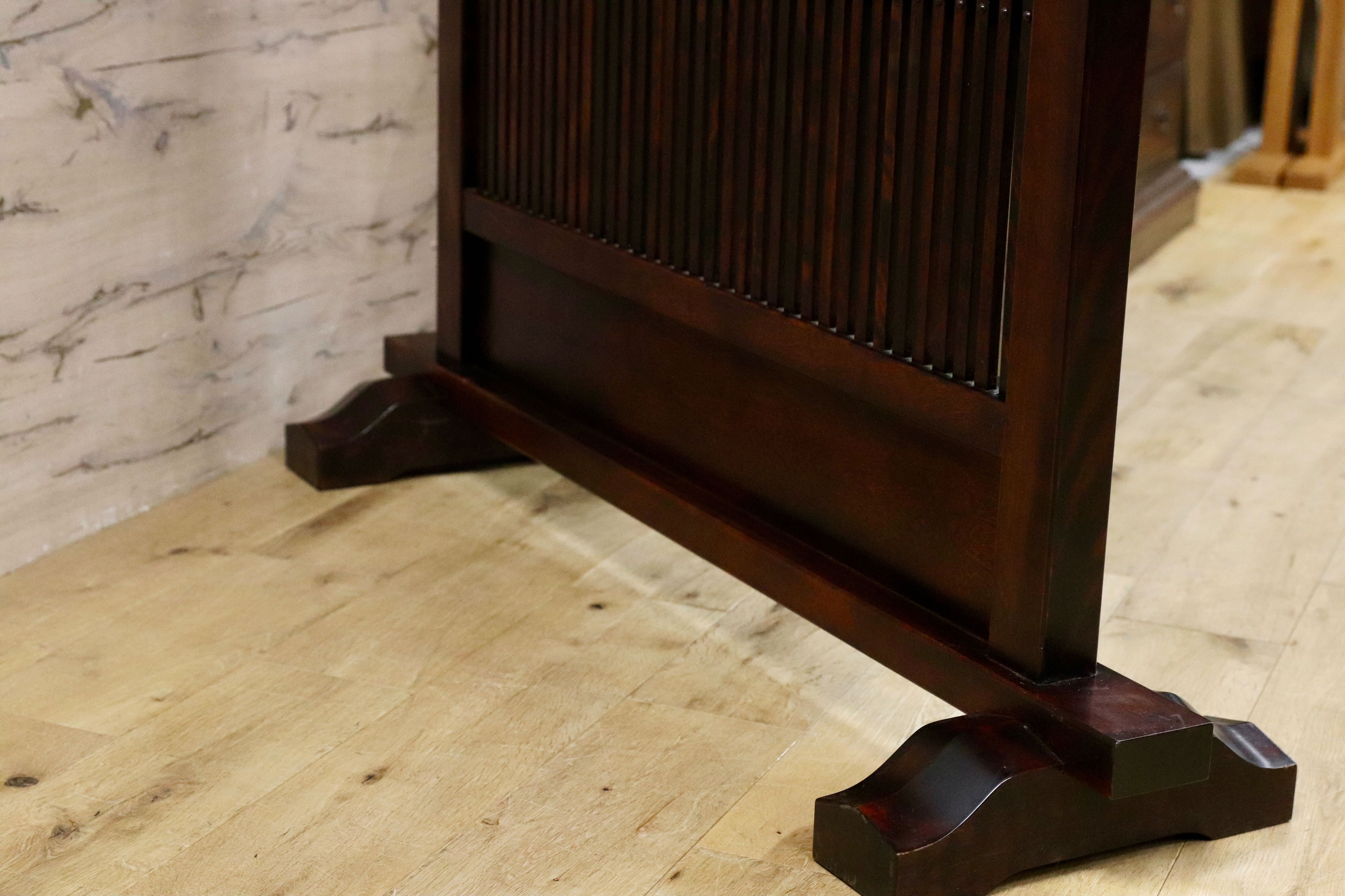 GMIS492○和製 アンティーク 衝立 パーテーション オブジェ レトロ 古民家 仕切り 樺材 検）北海道民芸家具 九州民芸家具