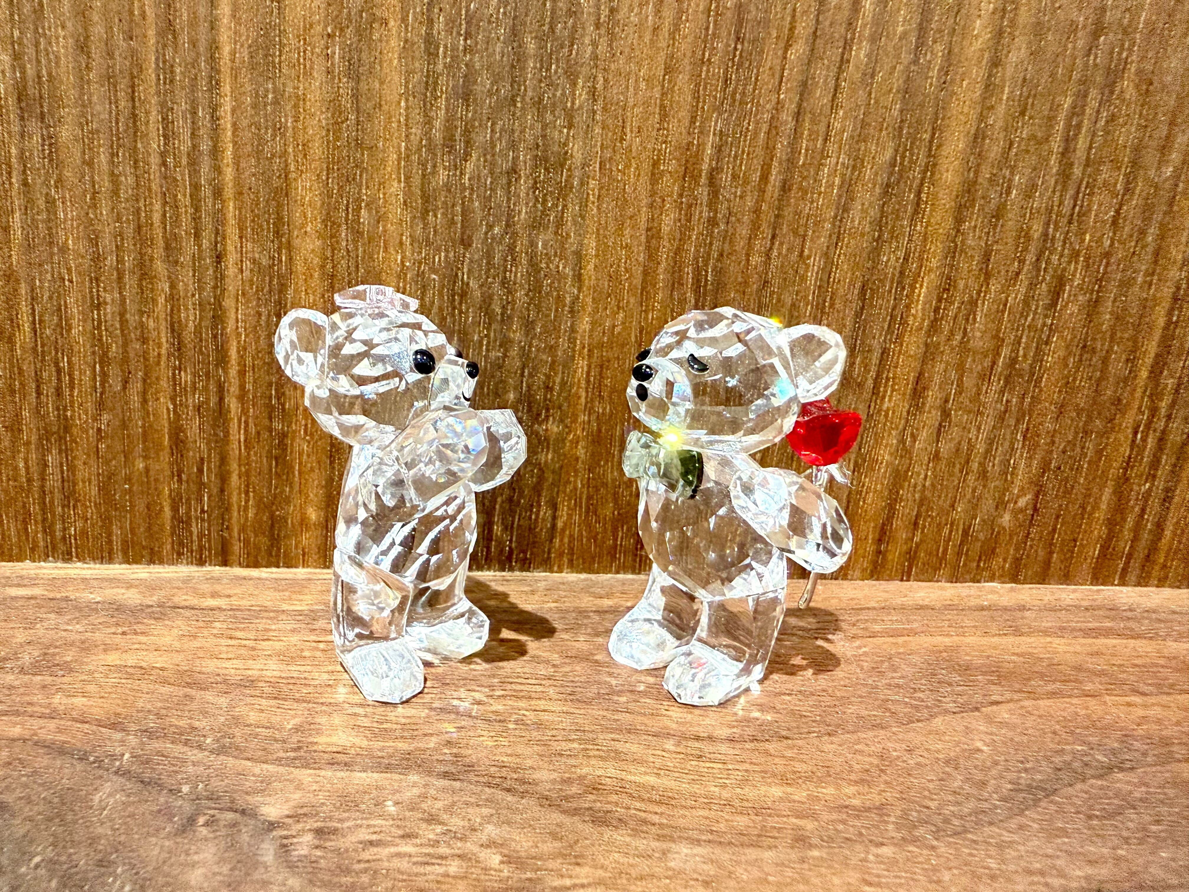 GMIO57◯SWAROVSKI / スワロフスキー krisベア A Lovely Surprise 素敵なサプライズ カップル 置物 クリスタル