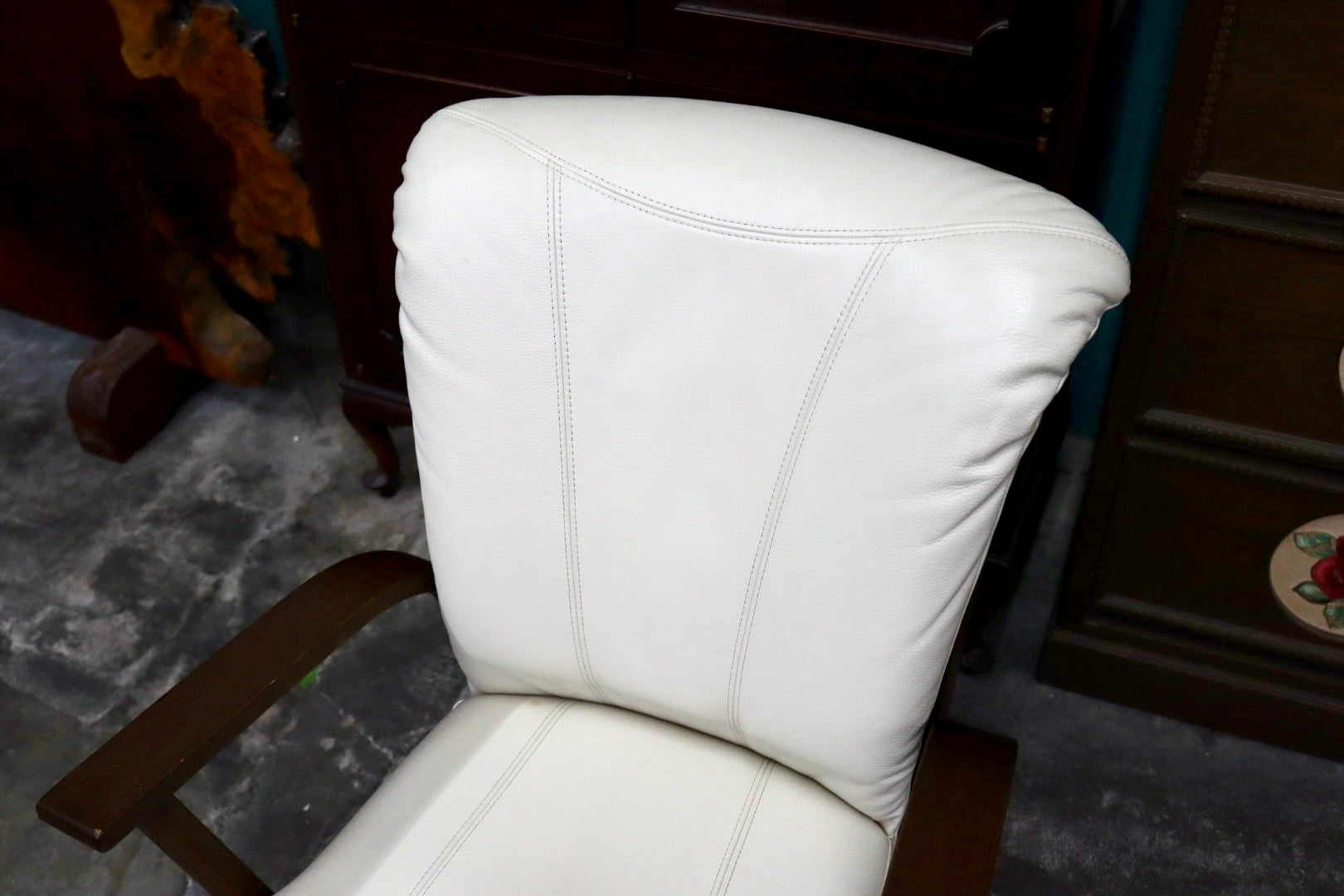 GMJH203C○NAGANO INTERIOR/ナガノインテリア 回転椅子 アームチェア キャスター ダイニングチェア 合皮 北欧スタイル